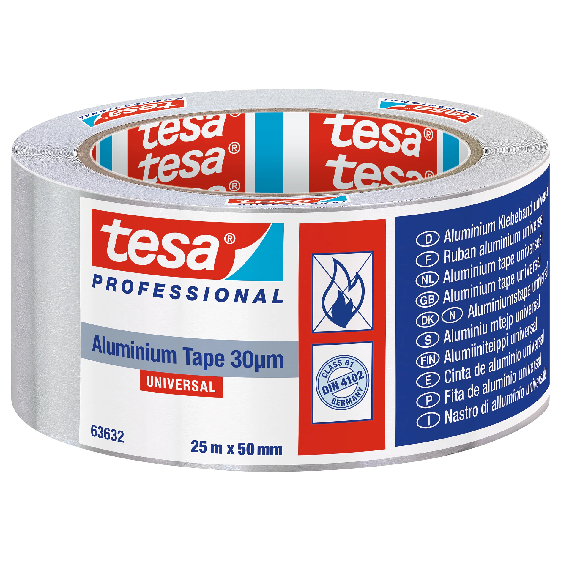 [en-en] tesa Professional Aluminium tape with liner, 25m x 50mm