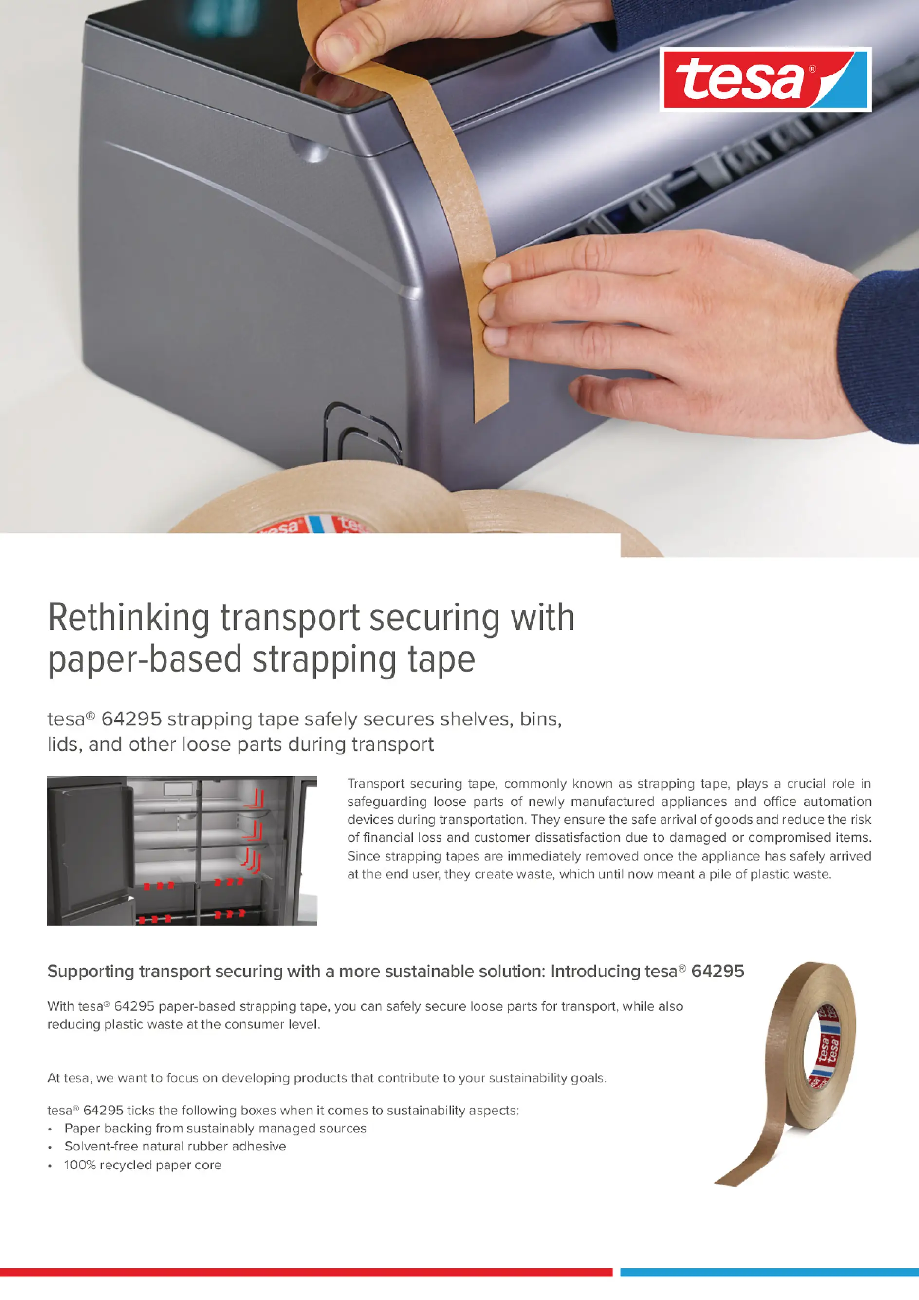 Home Appliances - paper-based strapping tape tesa® 64295 for transport securing