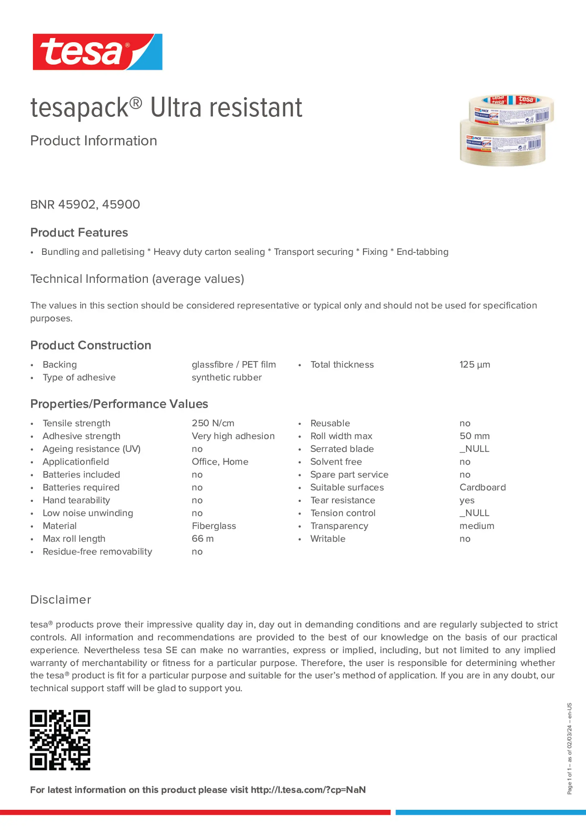 Product information_tesapack® 45900_en