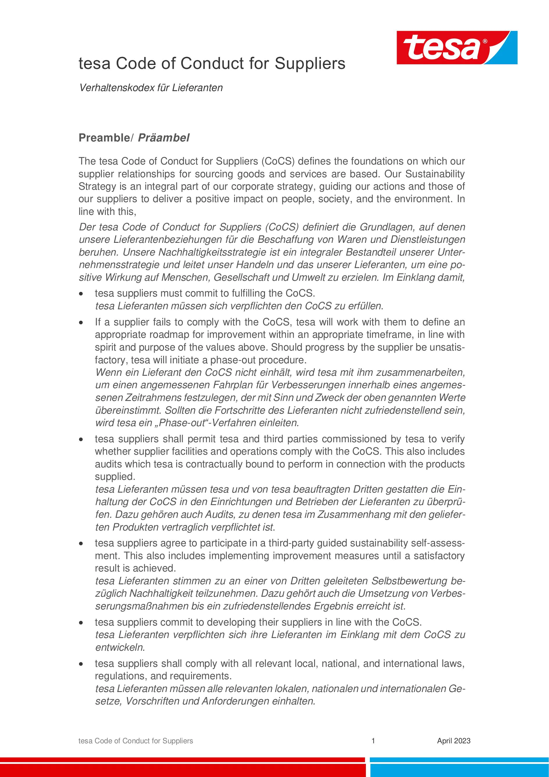 Code of Conduct for Suppliers_2023 EN+DE Version