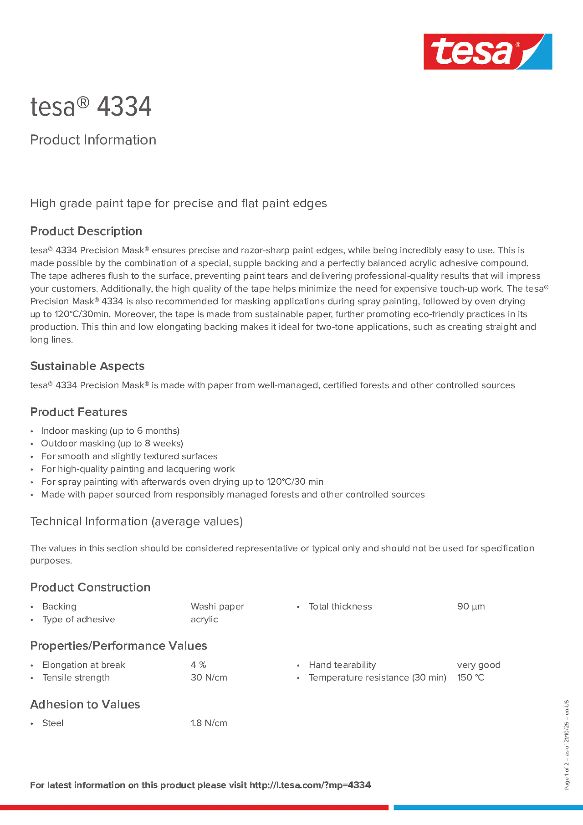 Product information_tesa® 04334_en Product information_tesa® 04334_en