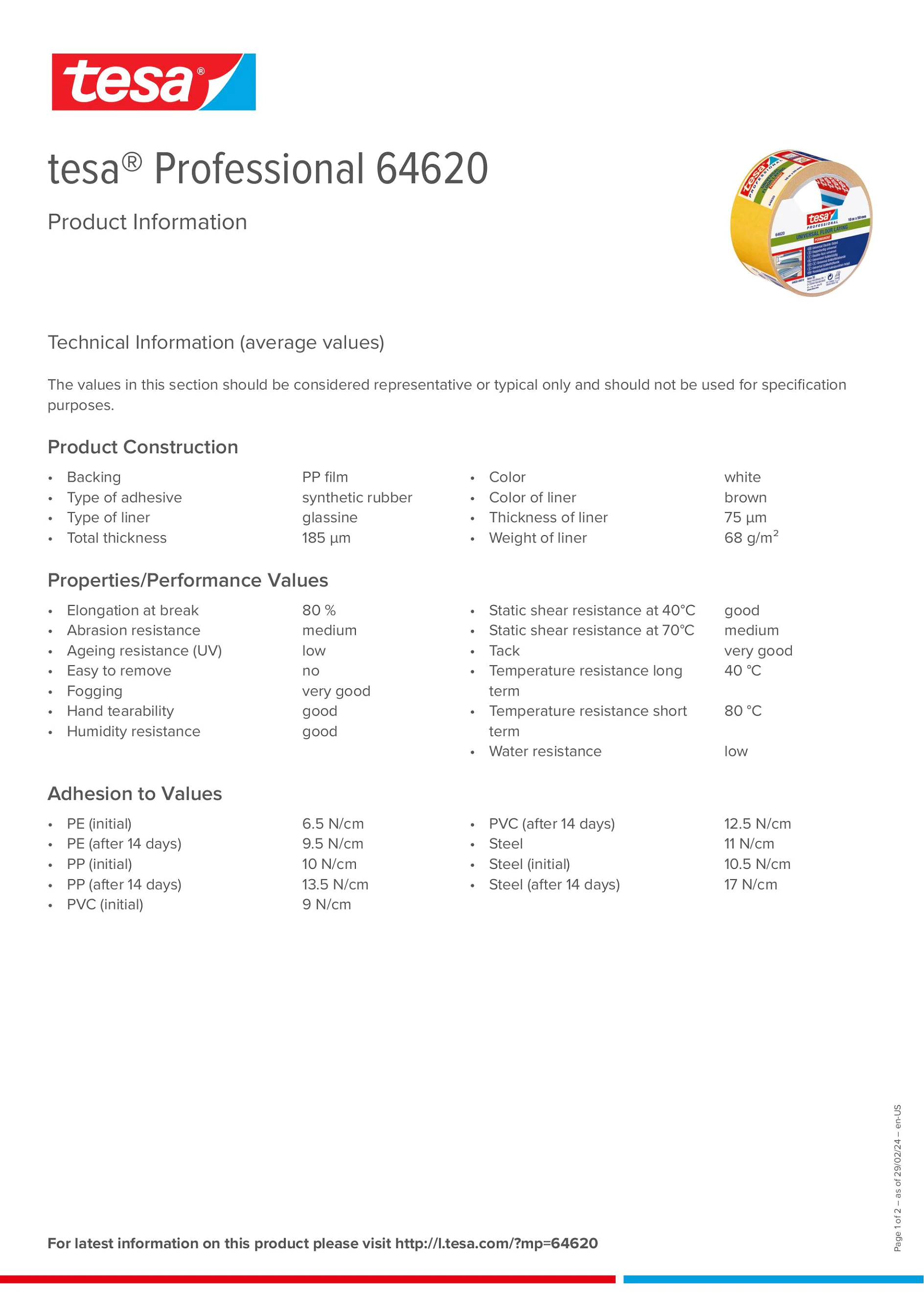 Product information_tesa® Professional 64620_en