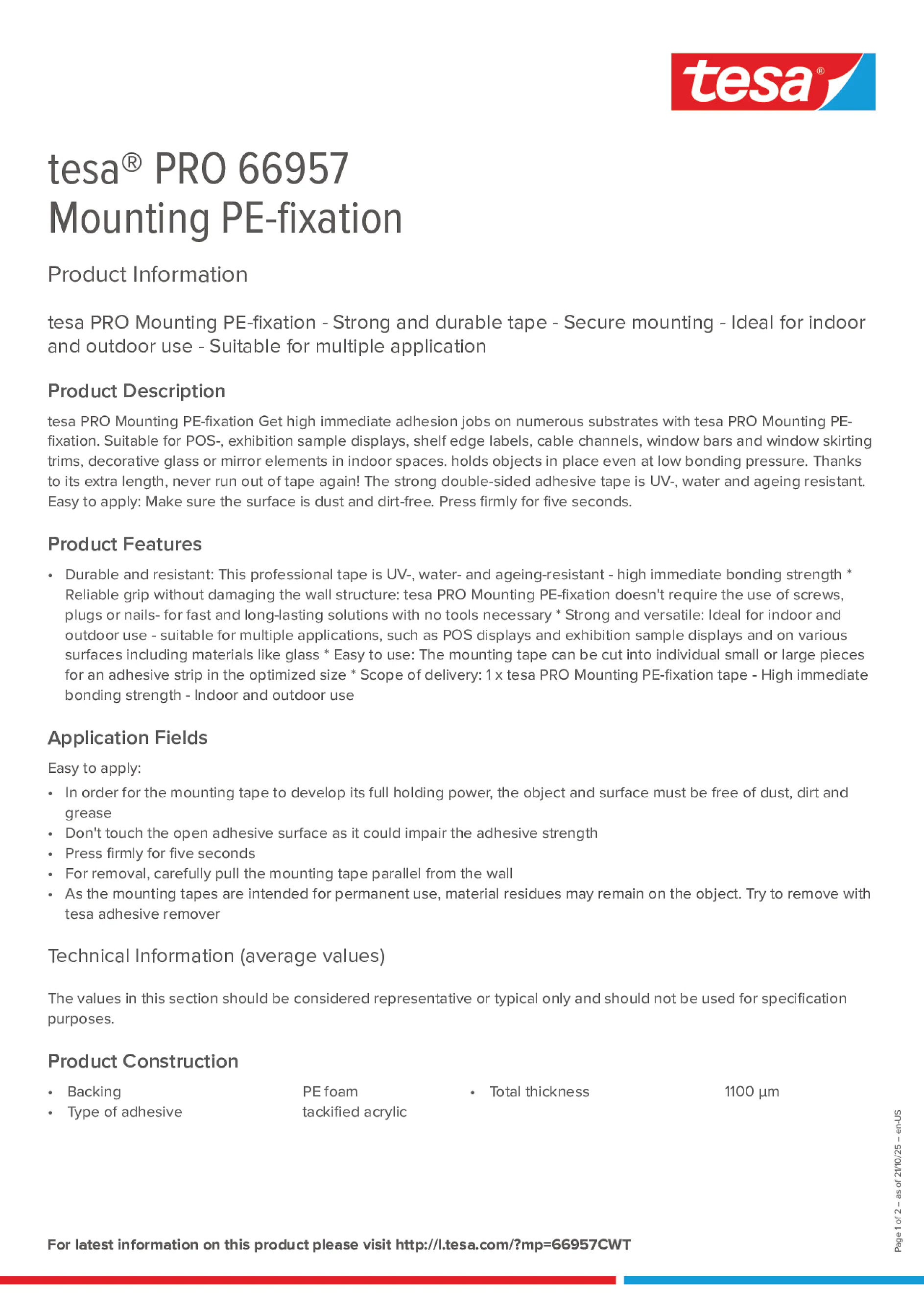 Product information_tesa® PRO 66957_en