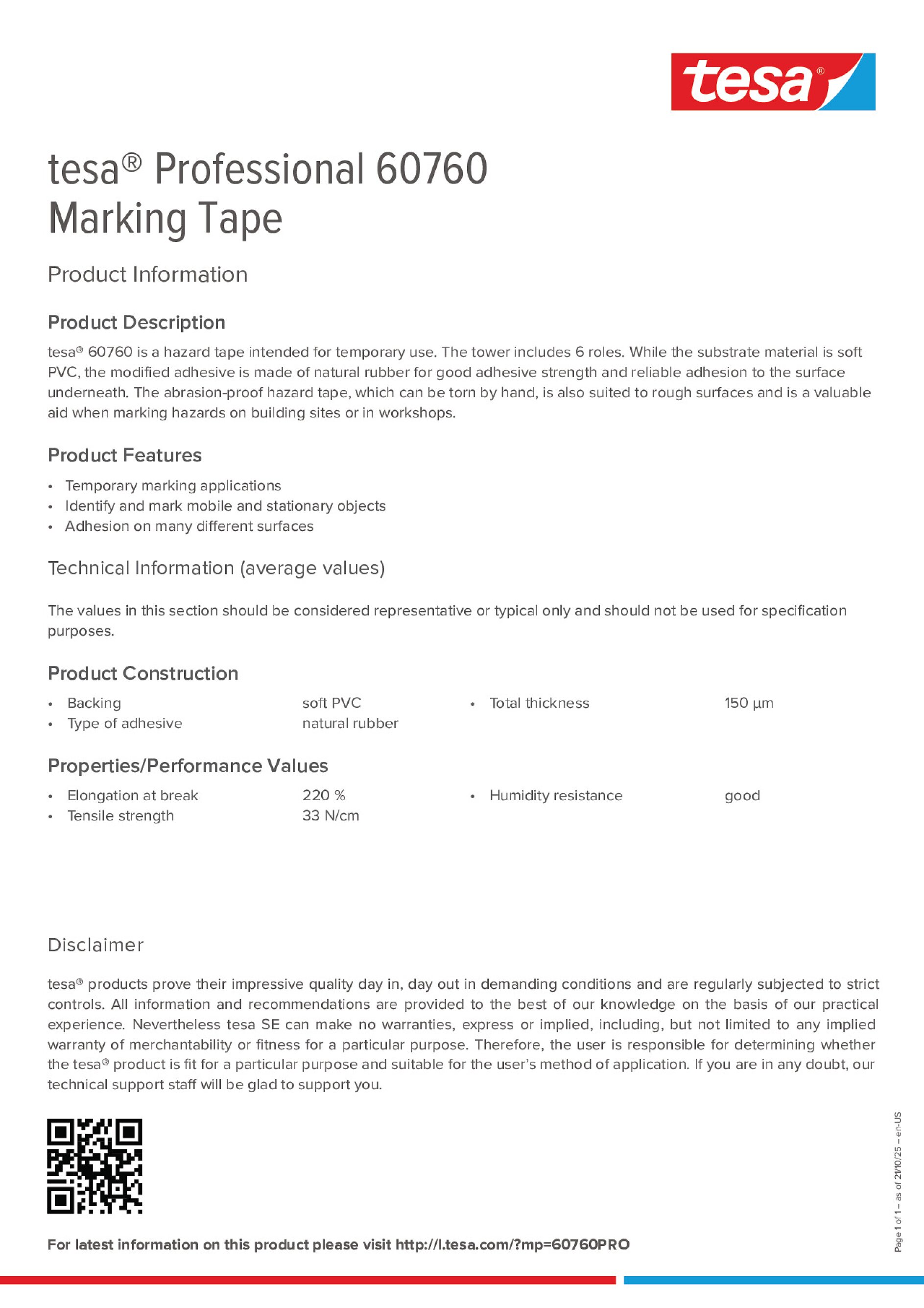 tesa® Professional 60760 Marking Tape - tesa