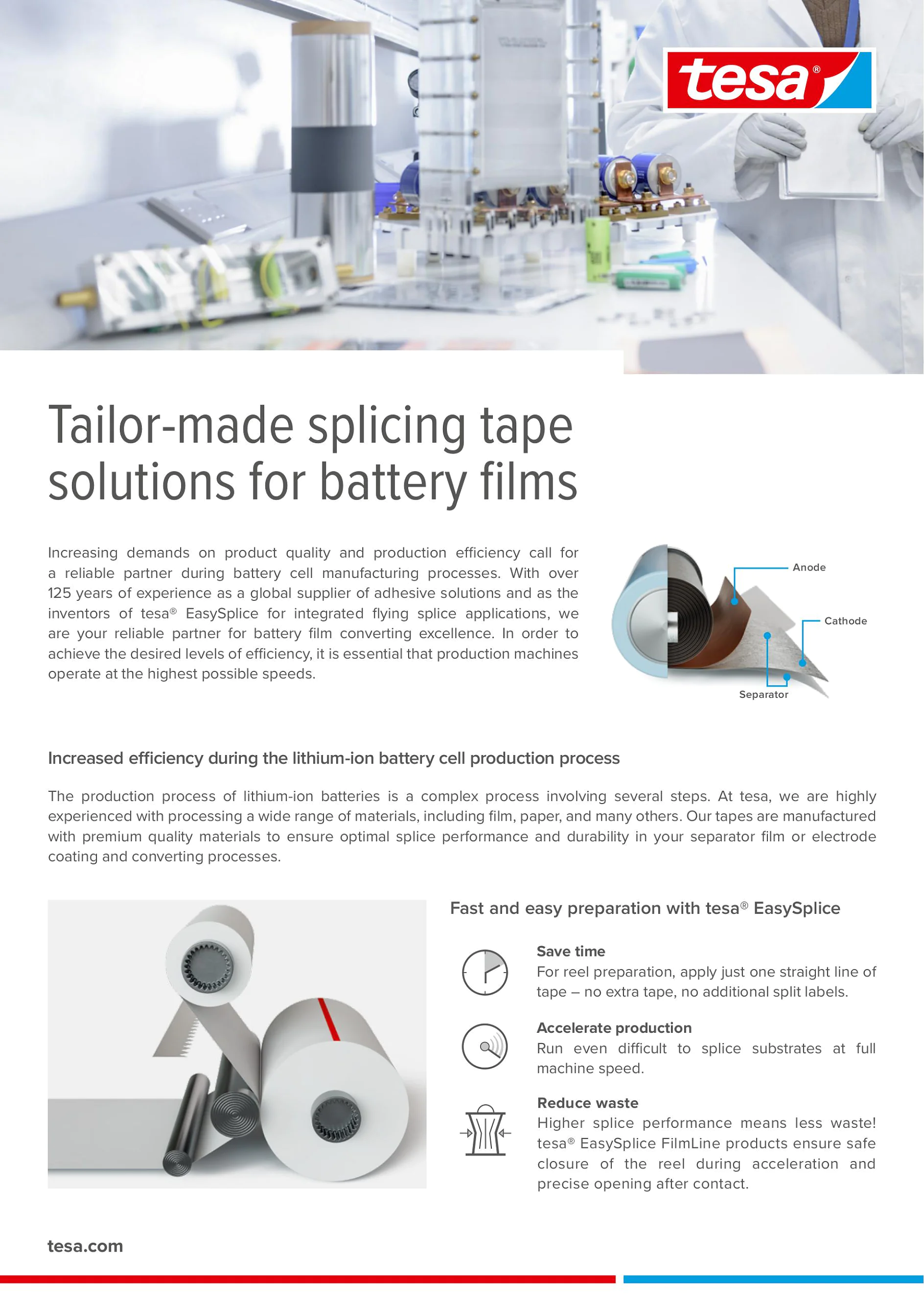Splicing solutions for battery films