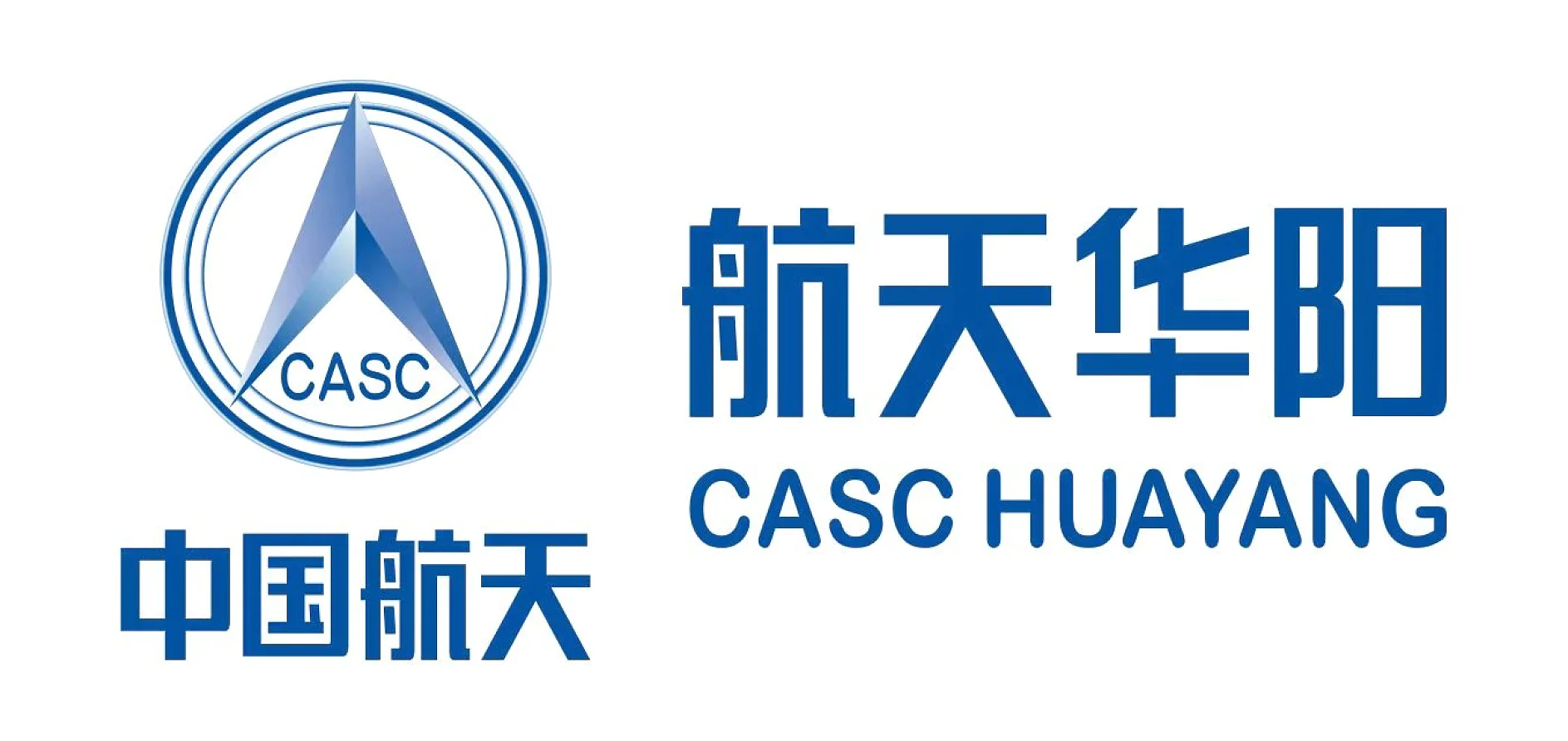 Logo of CASC HUAYANG. The design features a blue circle with a stylized A and the text CASC inside it. To the right, the text reads 航天华阳 CASC HUAYANG in blue characters. (This text has been generated by AI)