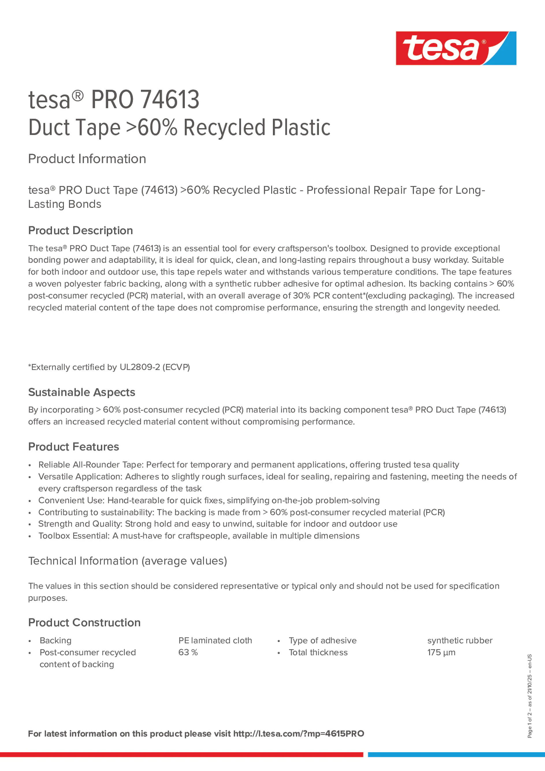 Product information_tesa® PRO 74613_en