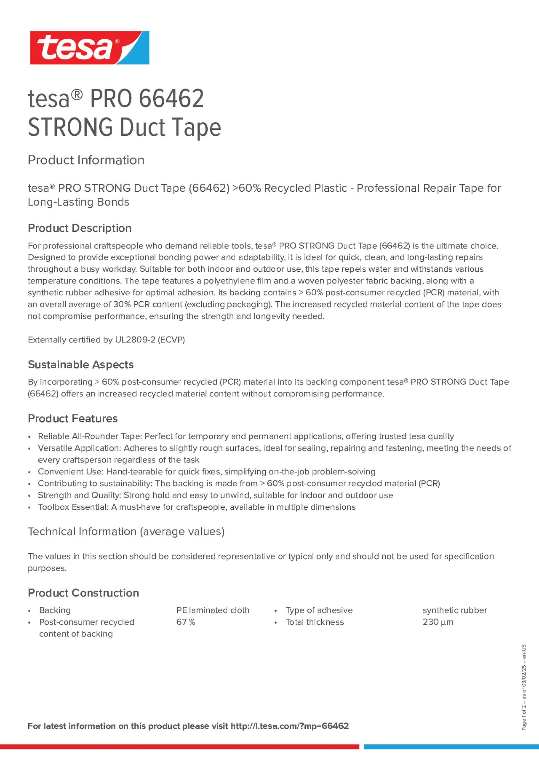 Product information_tesa® PRO 66462_en