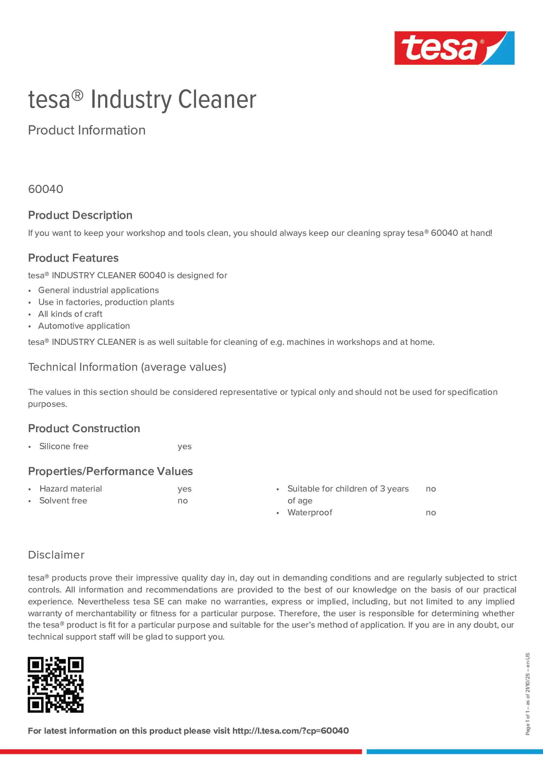 Product information_tesa® 60040_en Product information_tesa® 60040_en