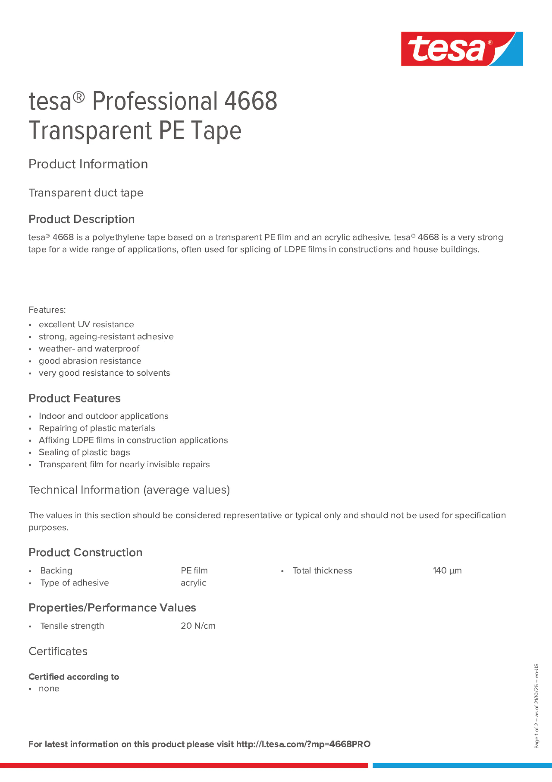 Product information_tesa® Professional 04668_en