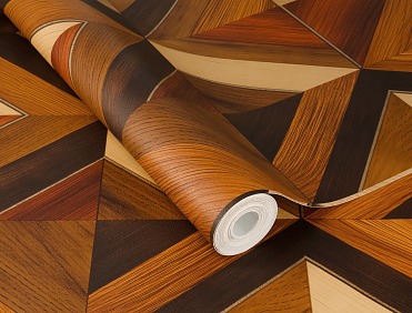 The self-adhesive textured wallpaper can be applied without additional materials.