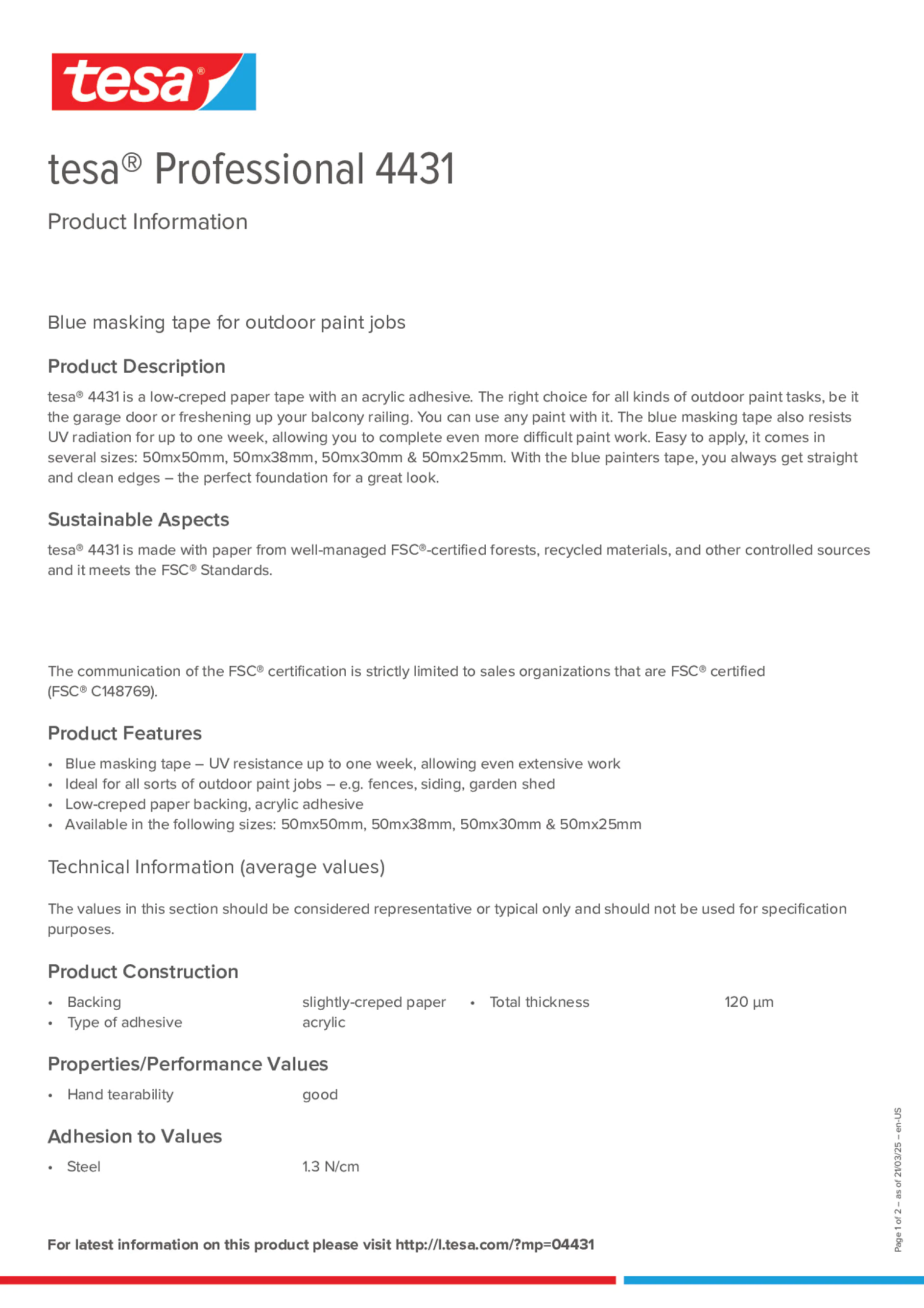 Product information_tesa® Professional 04431_en