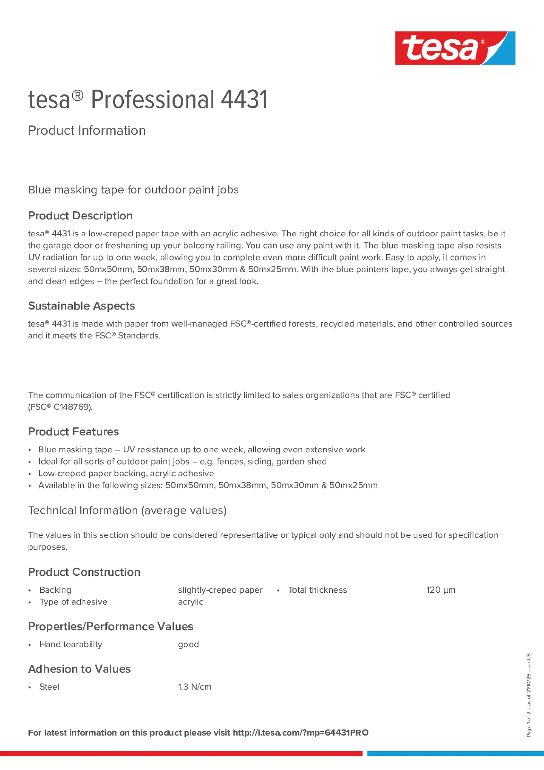 Product information_tesa® Professional 04431_en