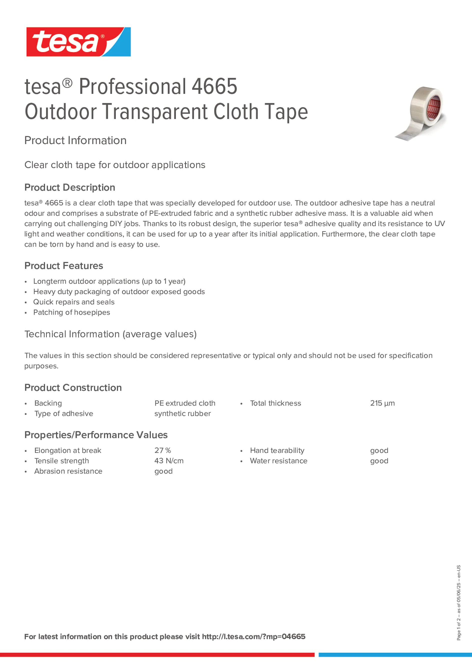 Product information_tesa® Professional 04665_en