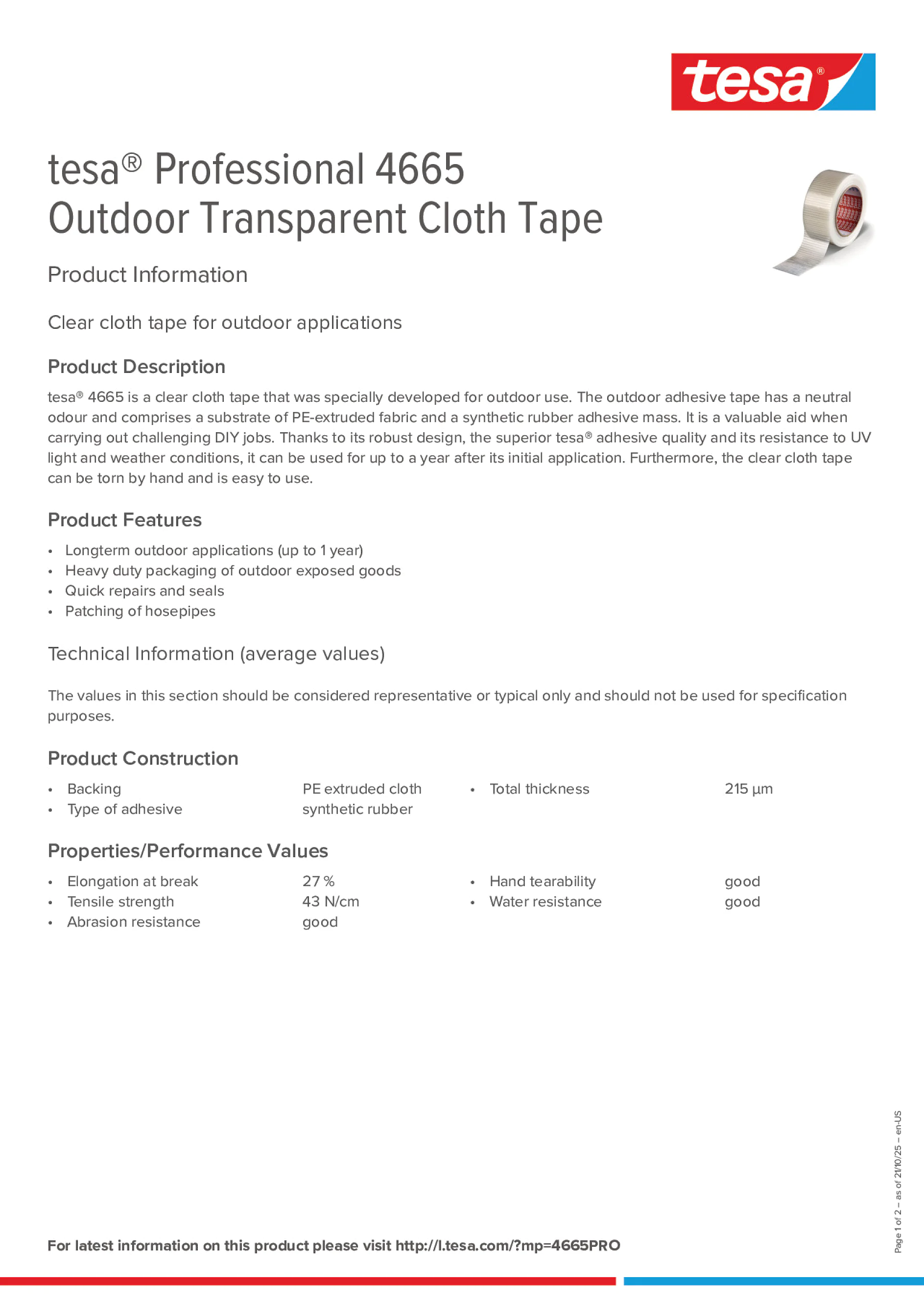 Product information_tesa® Professional 04665_en