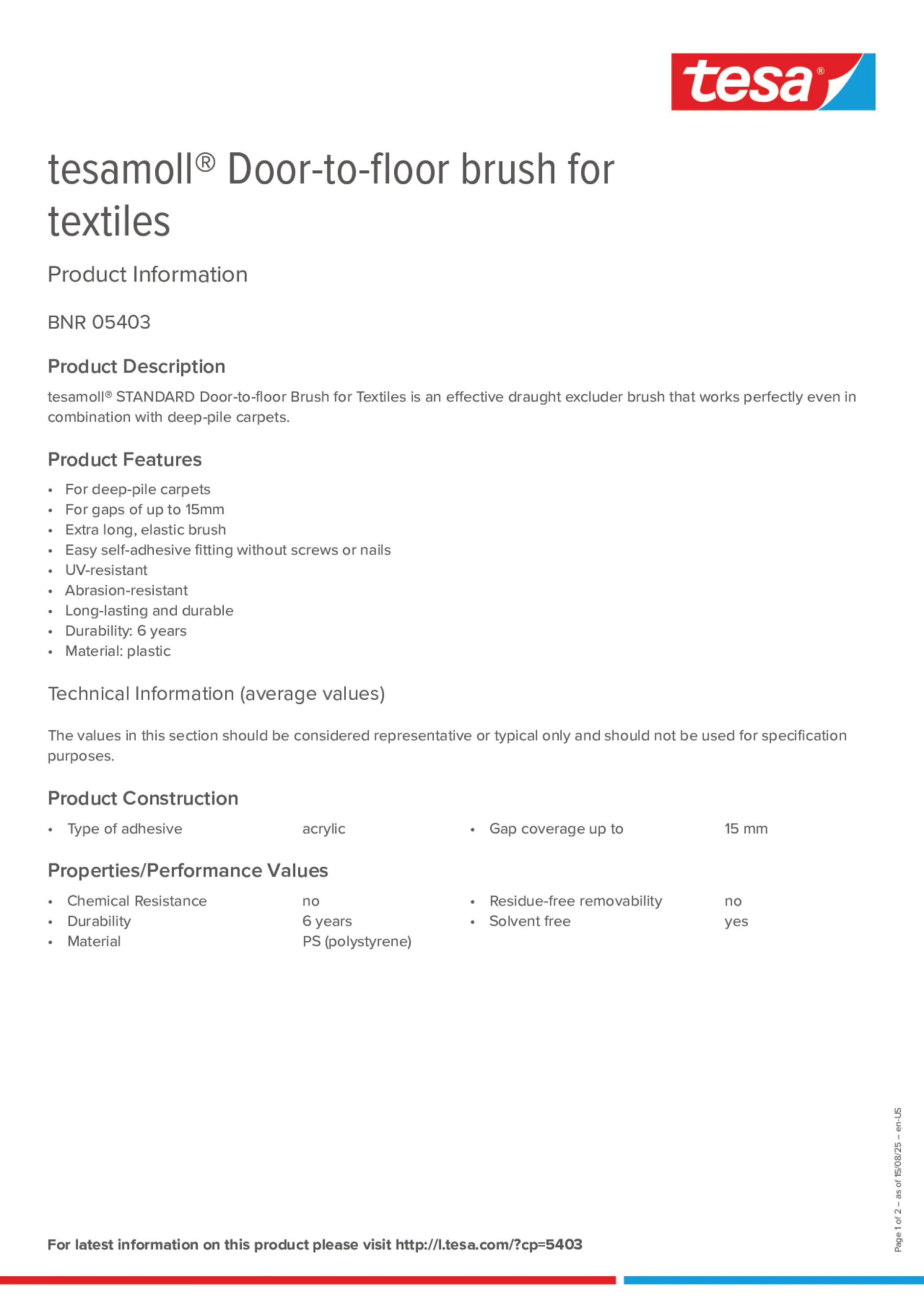 Product information_tesamoll® 05403_en