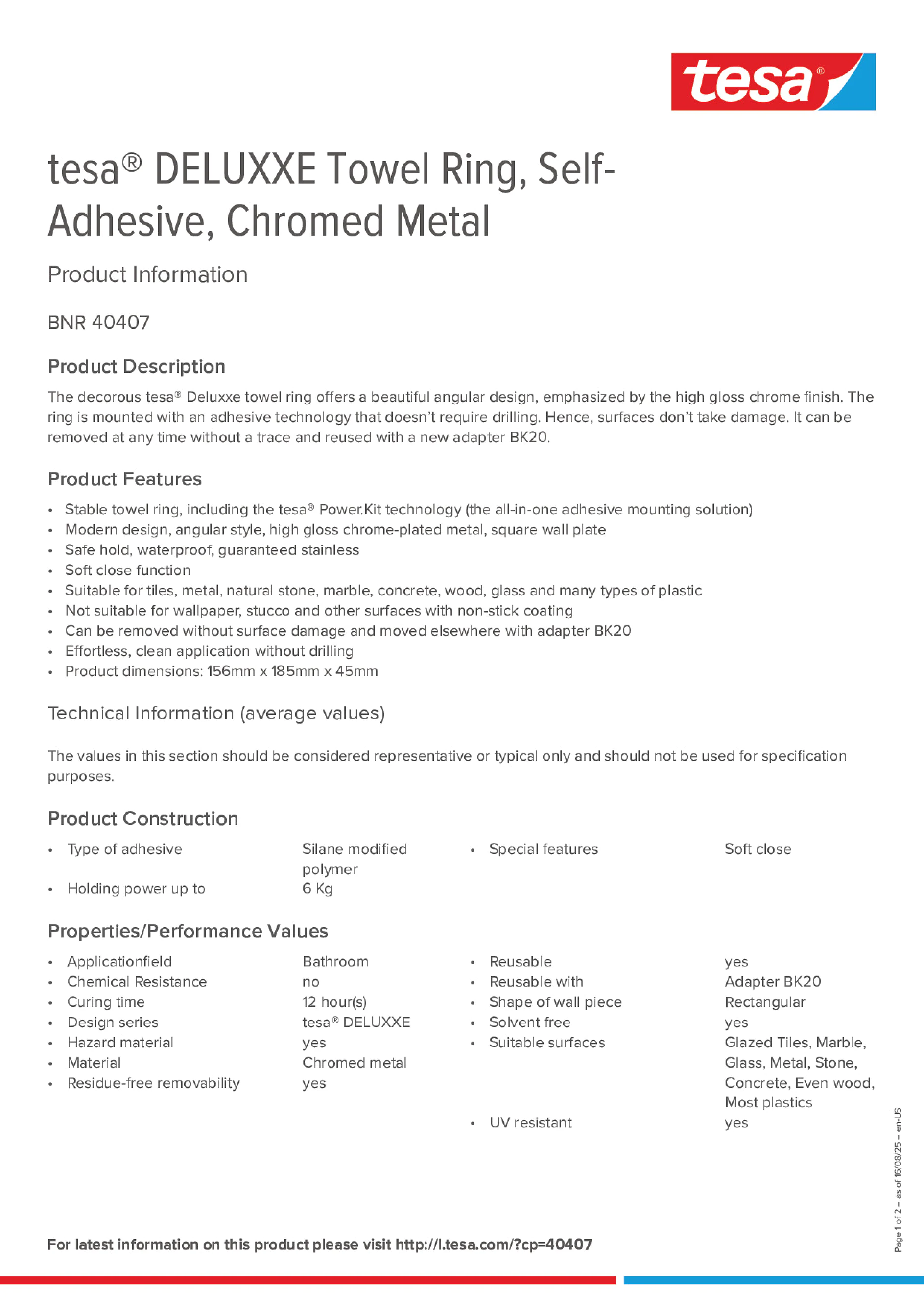 Product information_tesa® 40407_en Product information_tesa® 40407_en