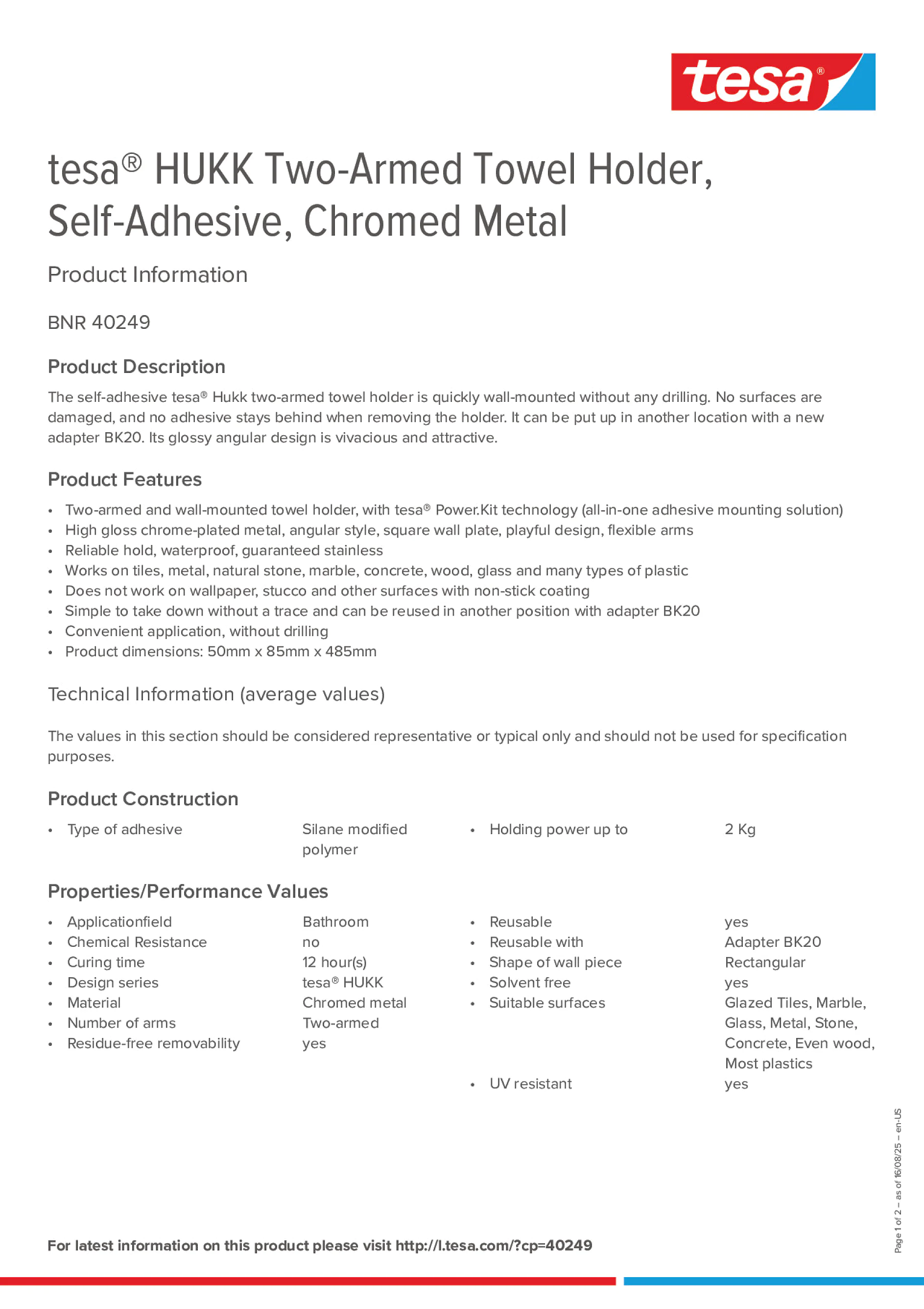 Product information_tesa® 40249_en Product information_tesa® 40249_en