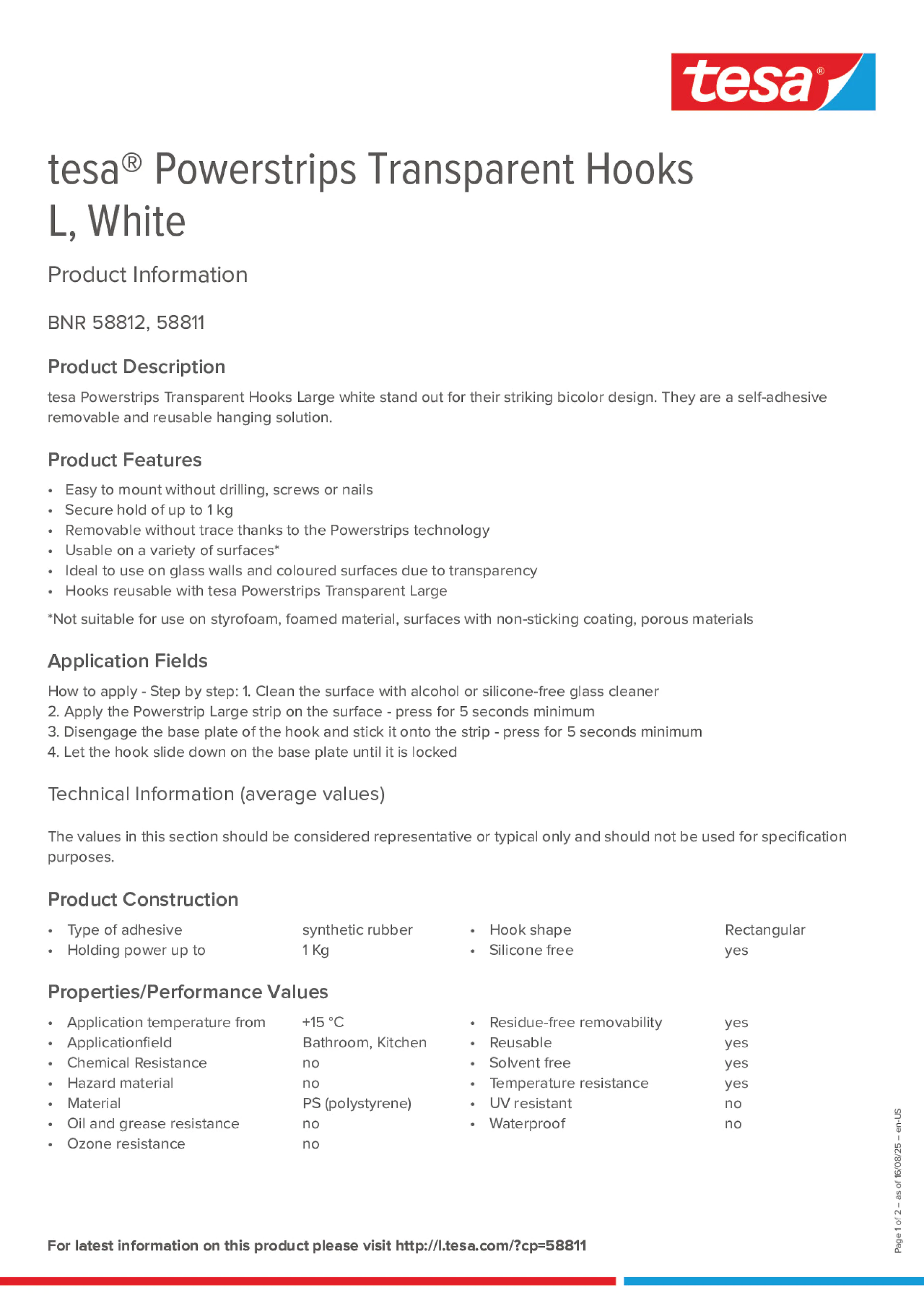 Product information_tesa® Powerstrips 58811_en