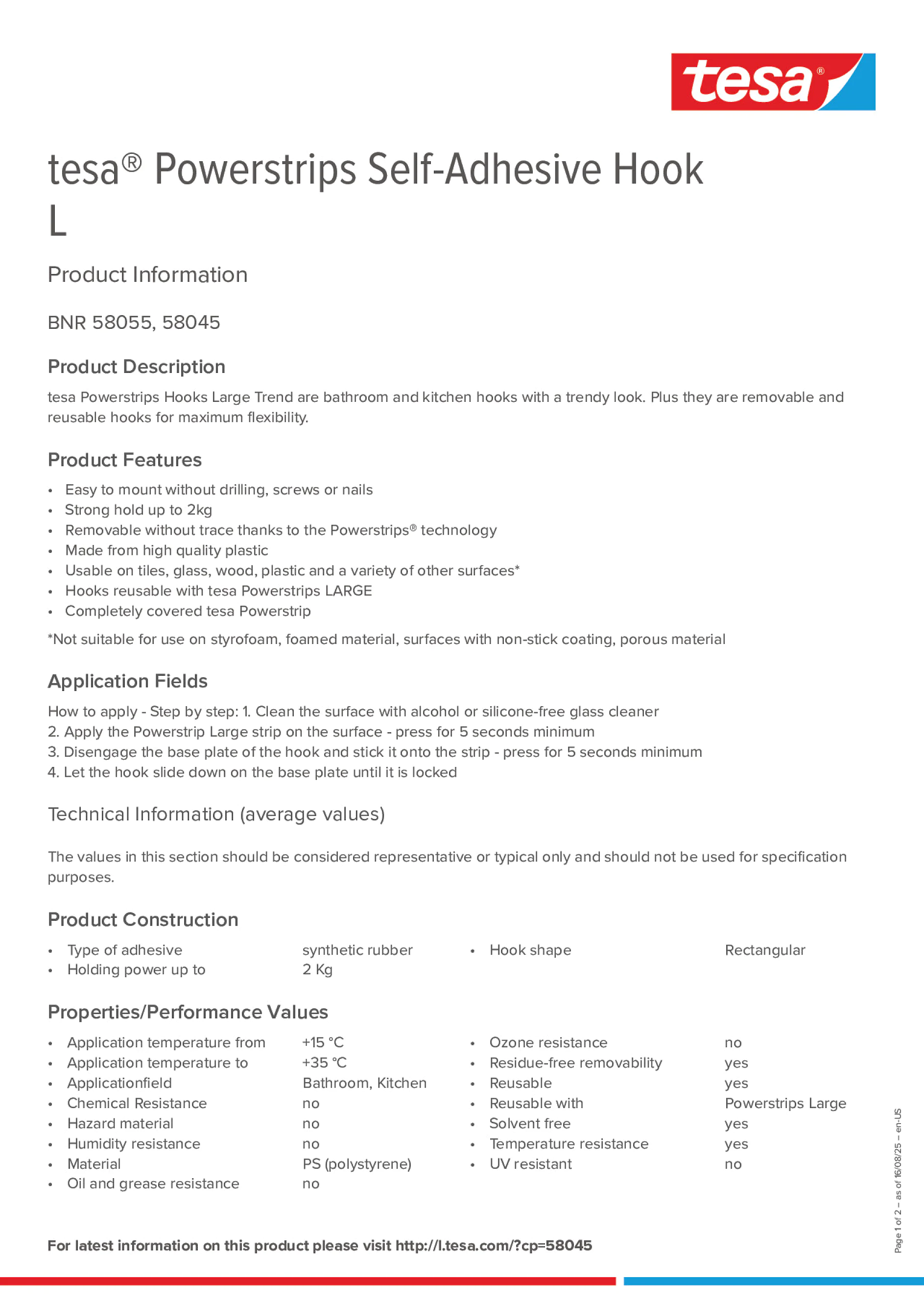 Product information_tesa® Powerstrips 58045_en