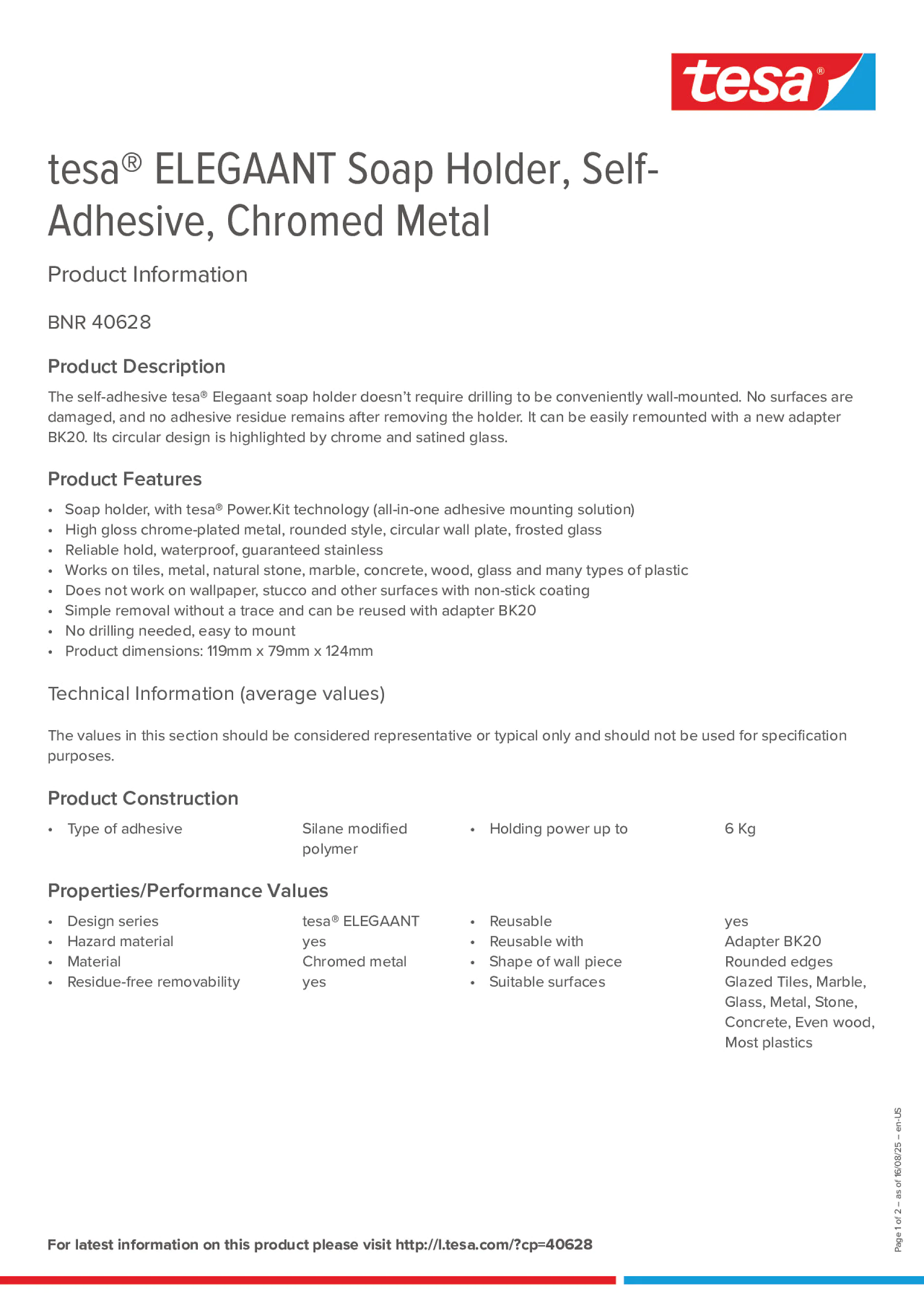 Product information_tesa® 40628_en Product information_tesa® 40628_en