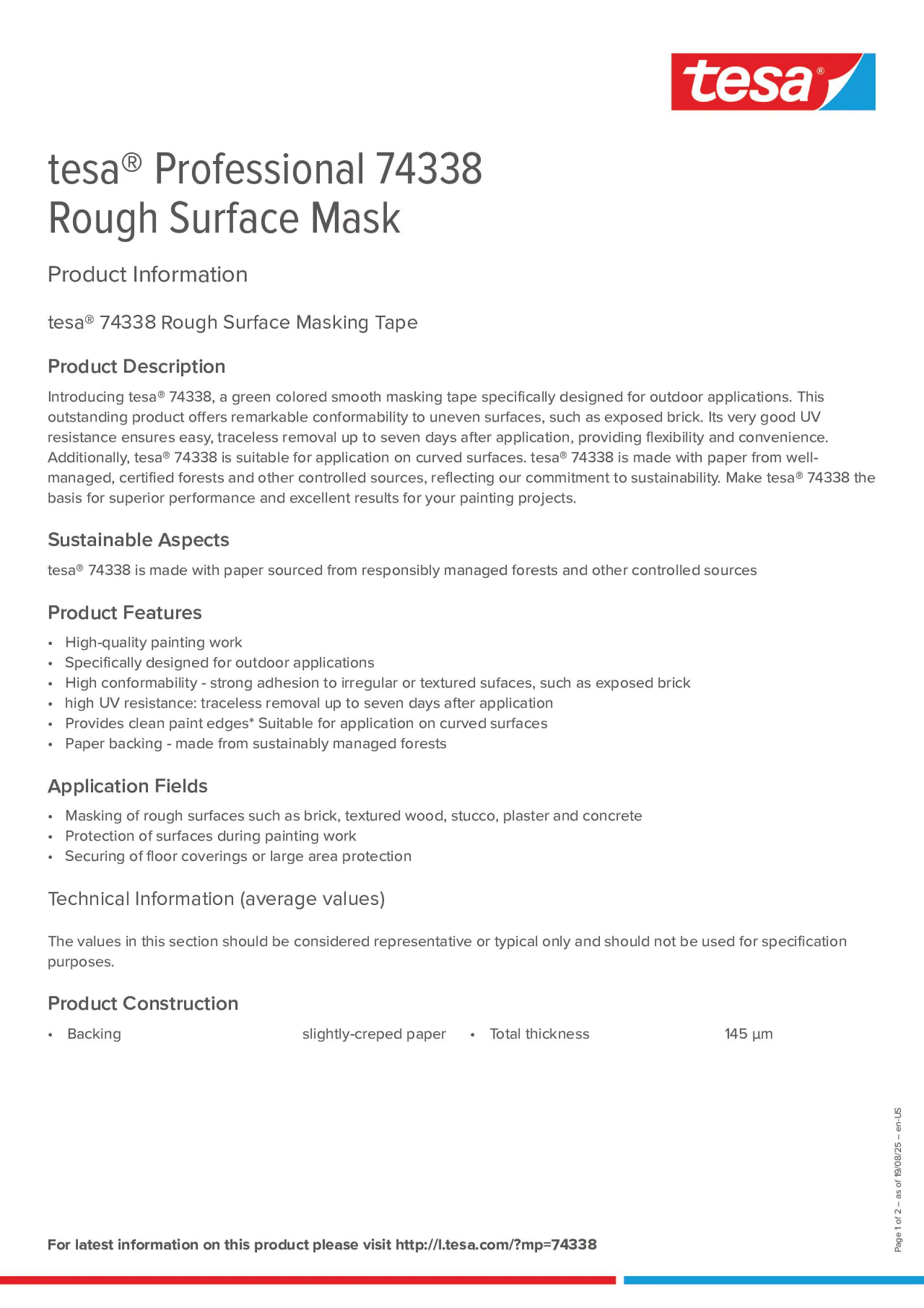 Product information_tesa® Professional 74338_en