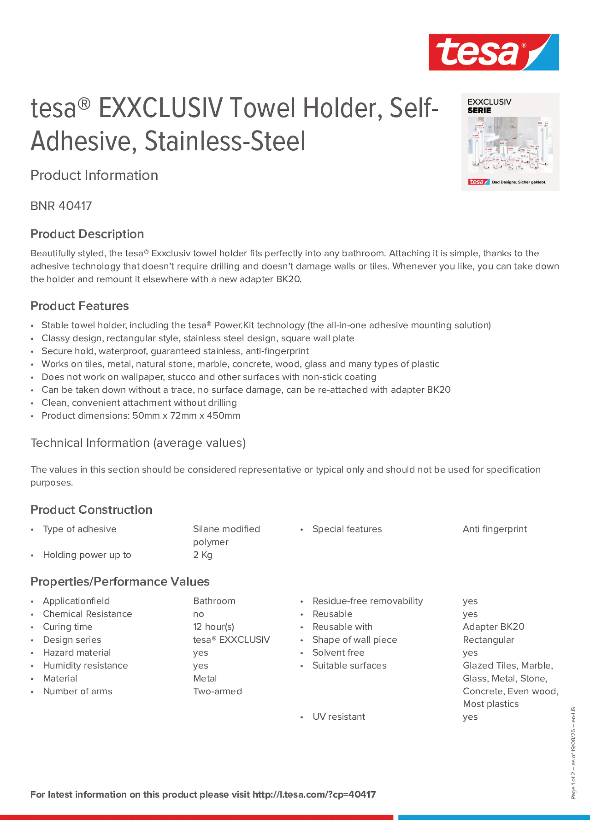 Product information_tesa® 40417_en Product information_tesa® 40417_en