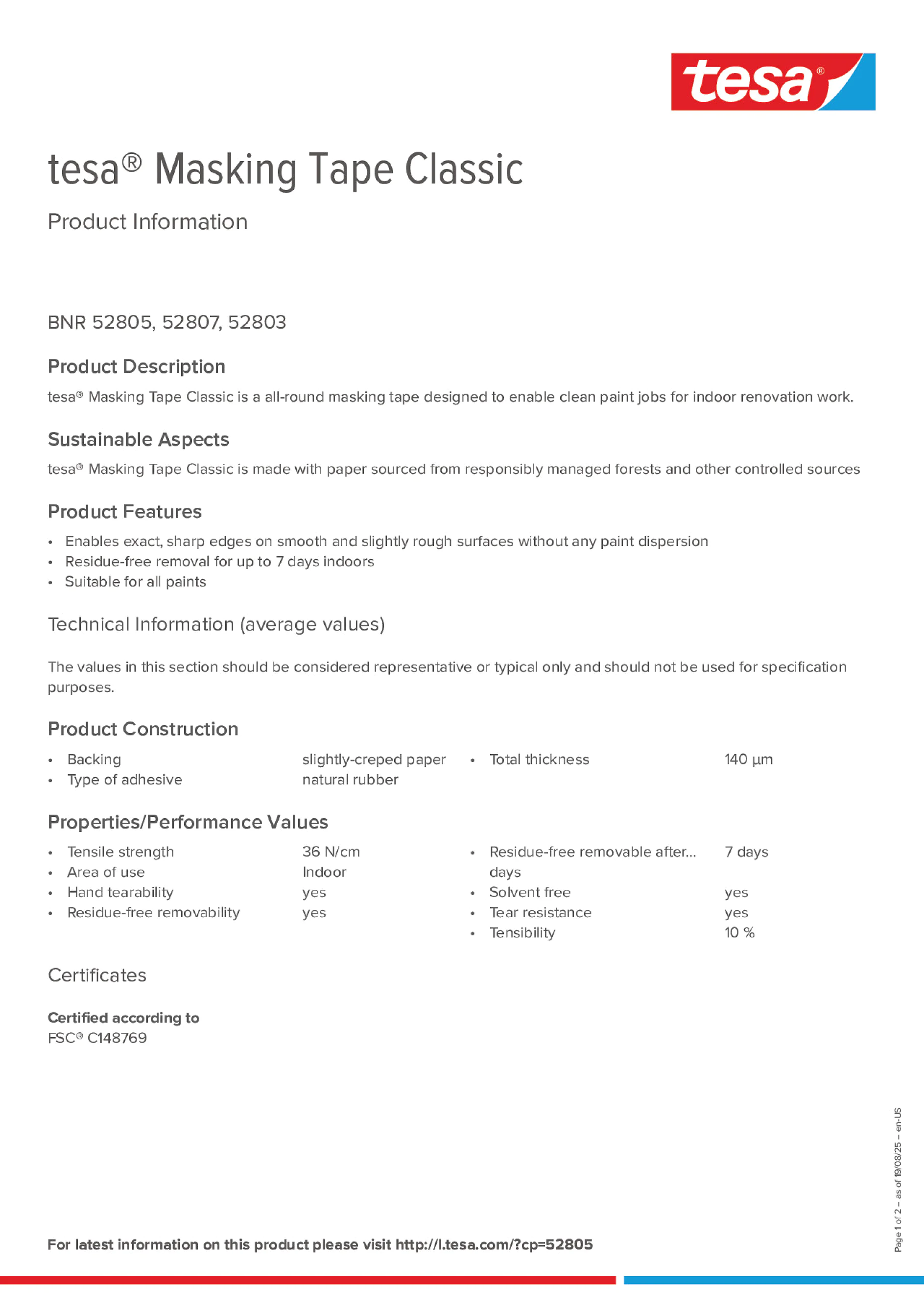 Product information_tesa® 5284_en Product information_tesa® 5284_en