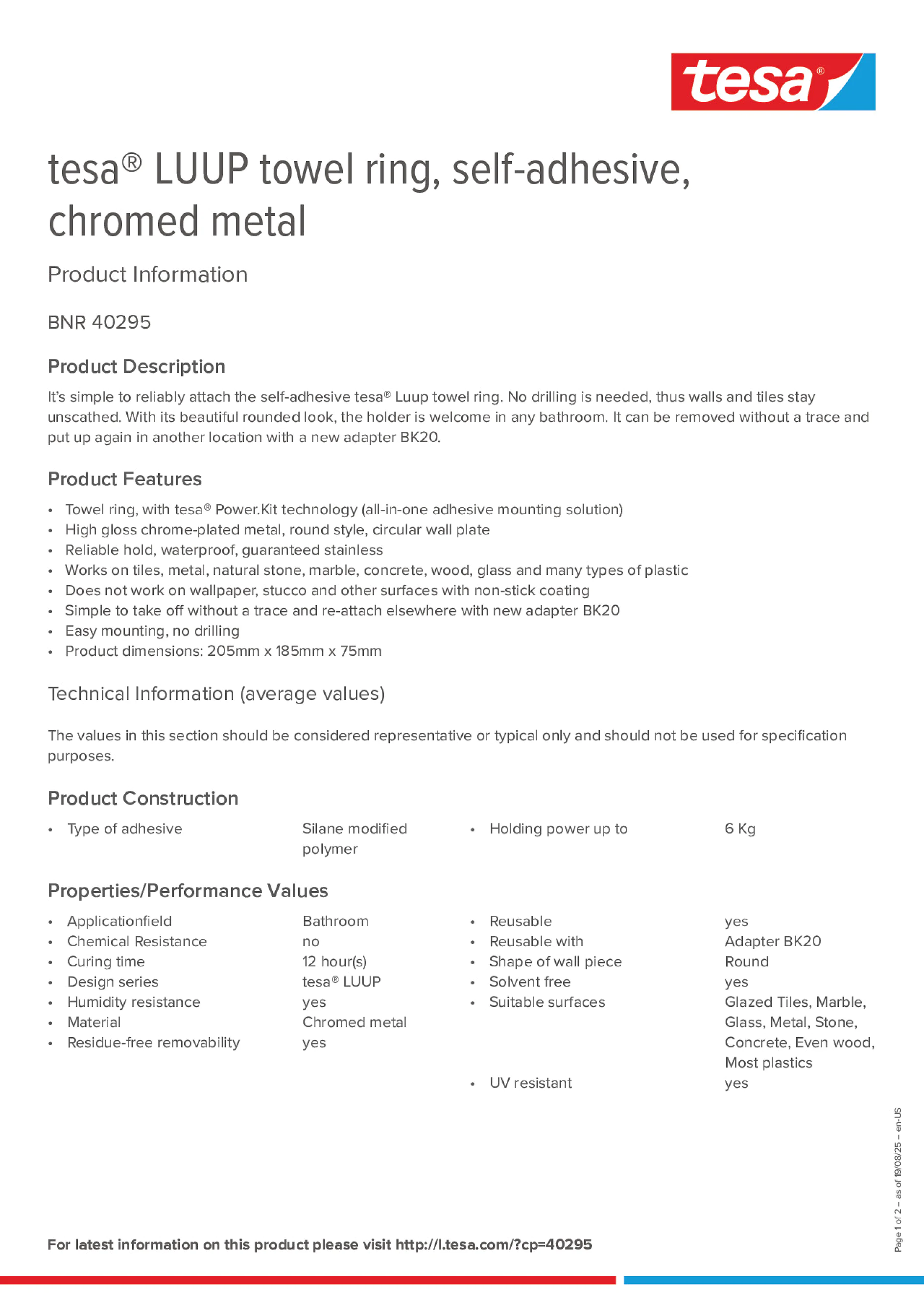 Product information_tesa® 40295_en Product information_tesa® 40295_en