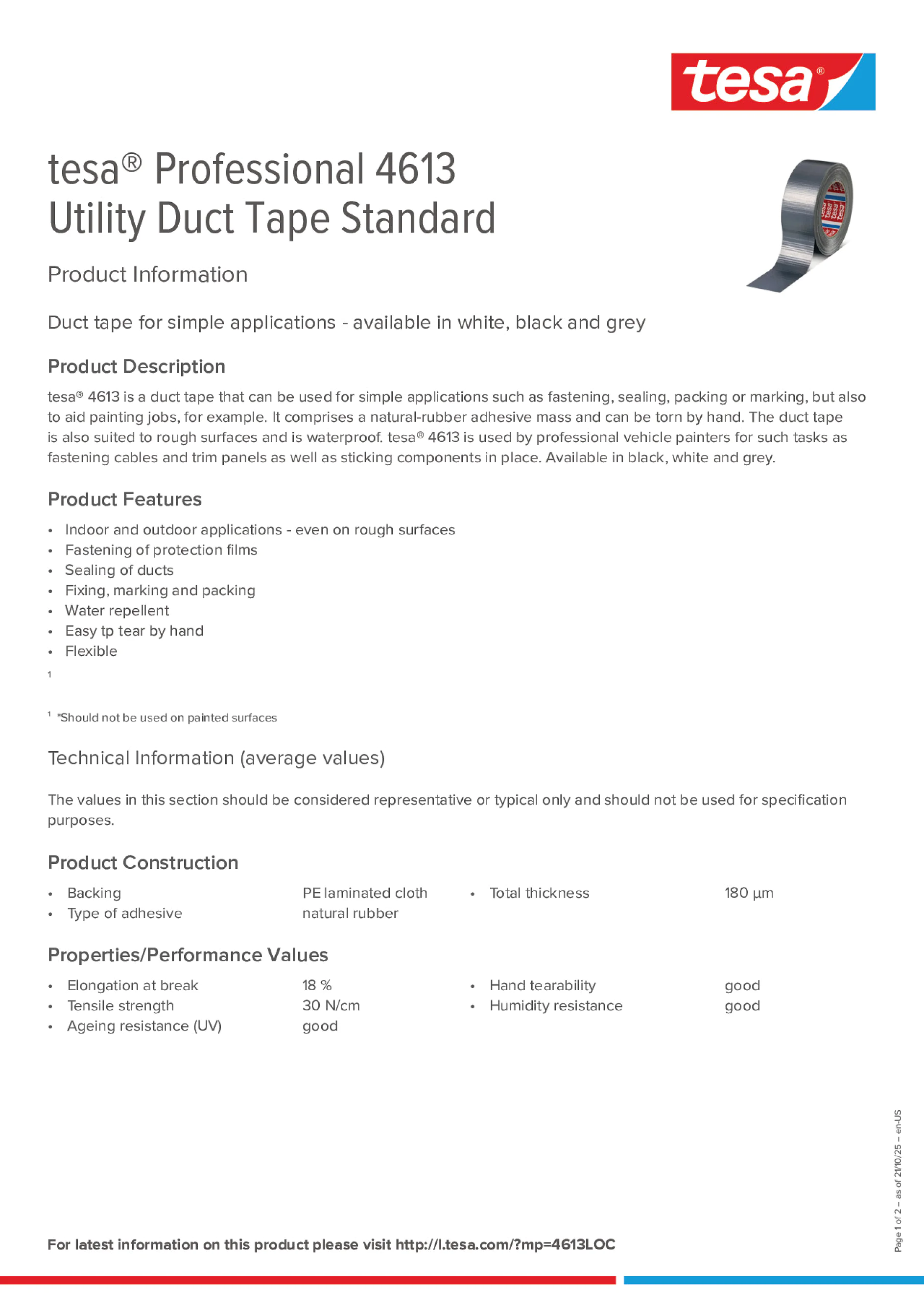 Product information_tesa® Professional 04613_en Product information_tesa® Professional 04613_en