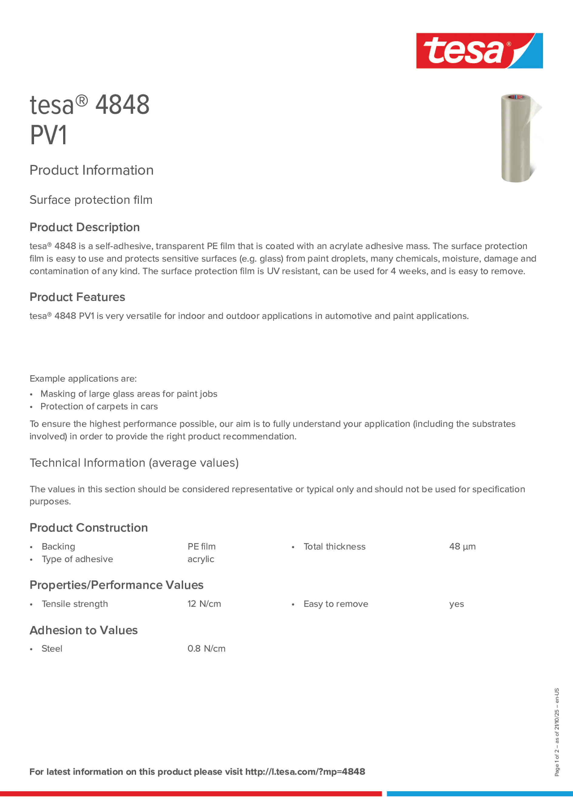 Product information_tesa® 4848_en