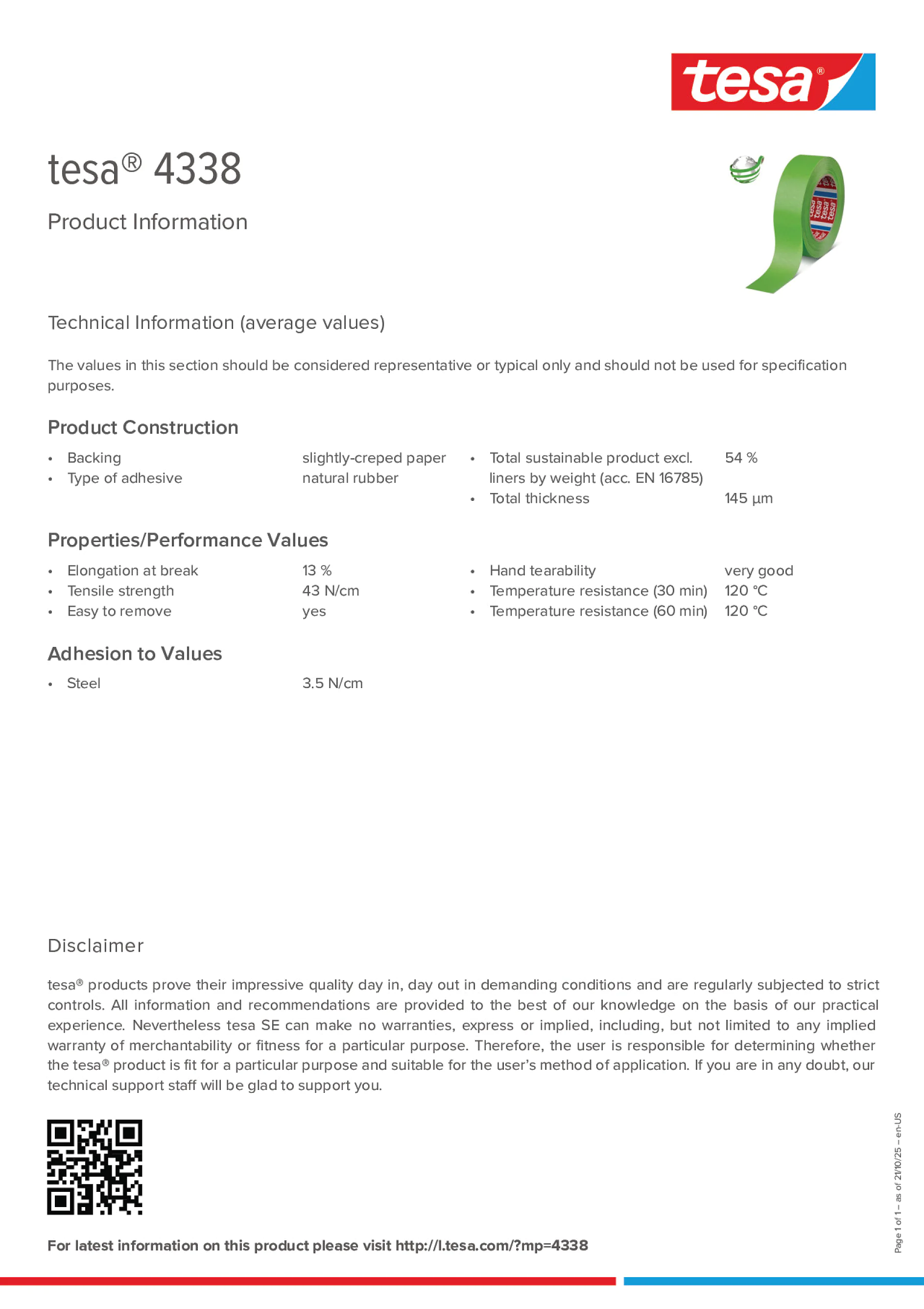 Product information_tesa® 4338_en Product information_tesa® 4338_en