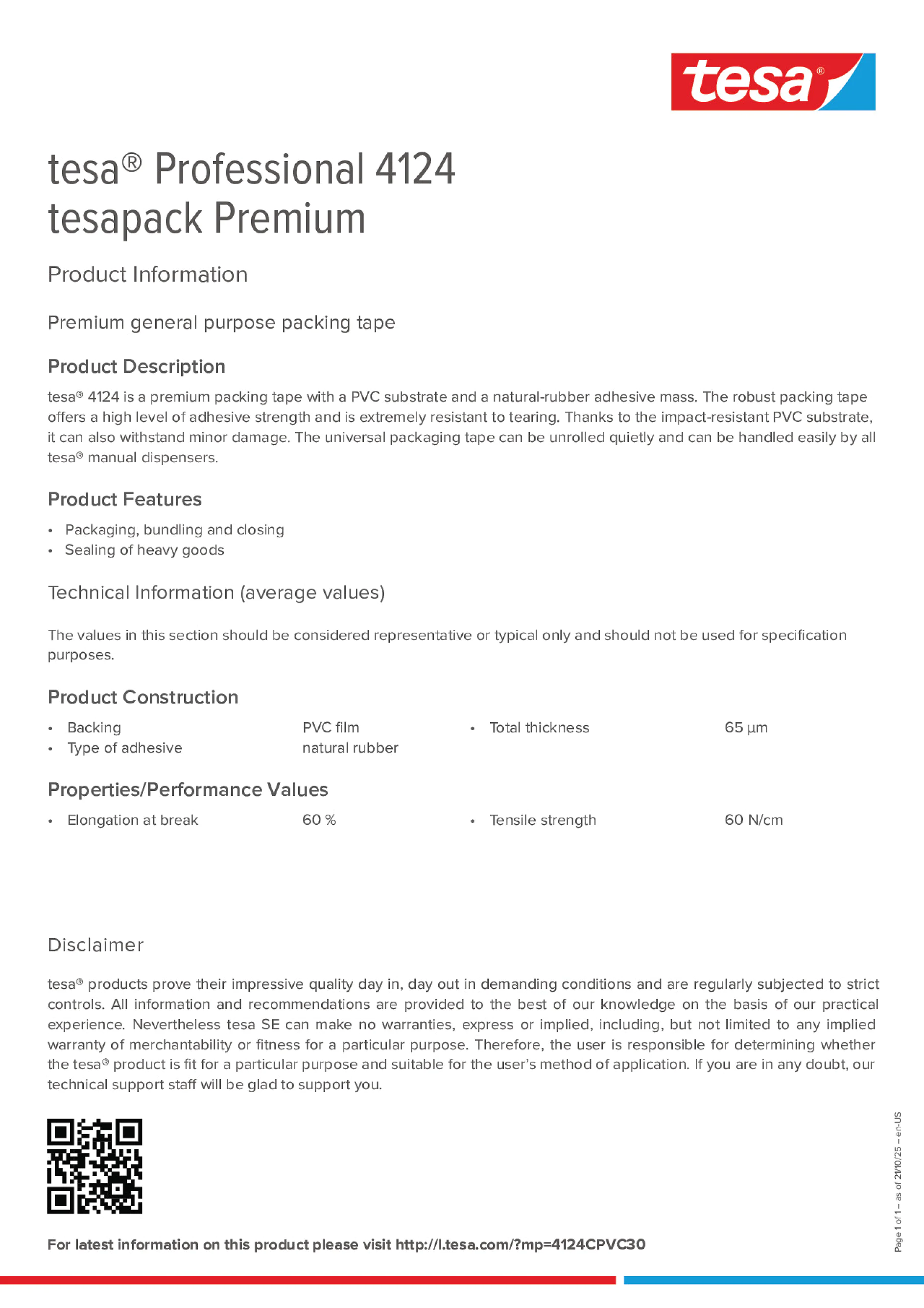 Product information_tesa® Professional 04124_en Product information_tesa® Professional 04124_en