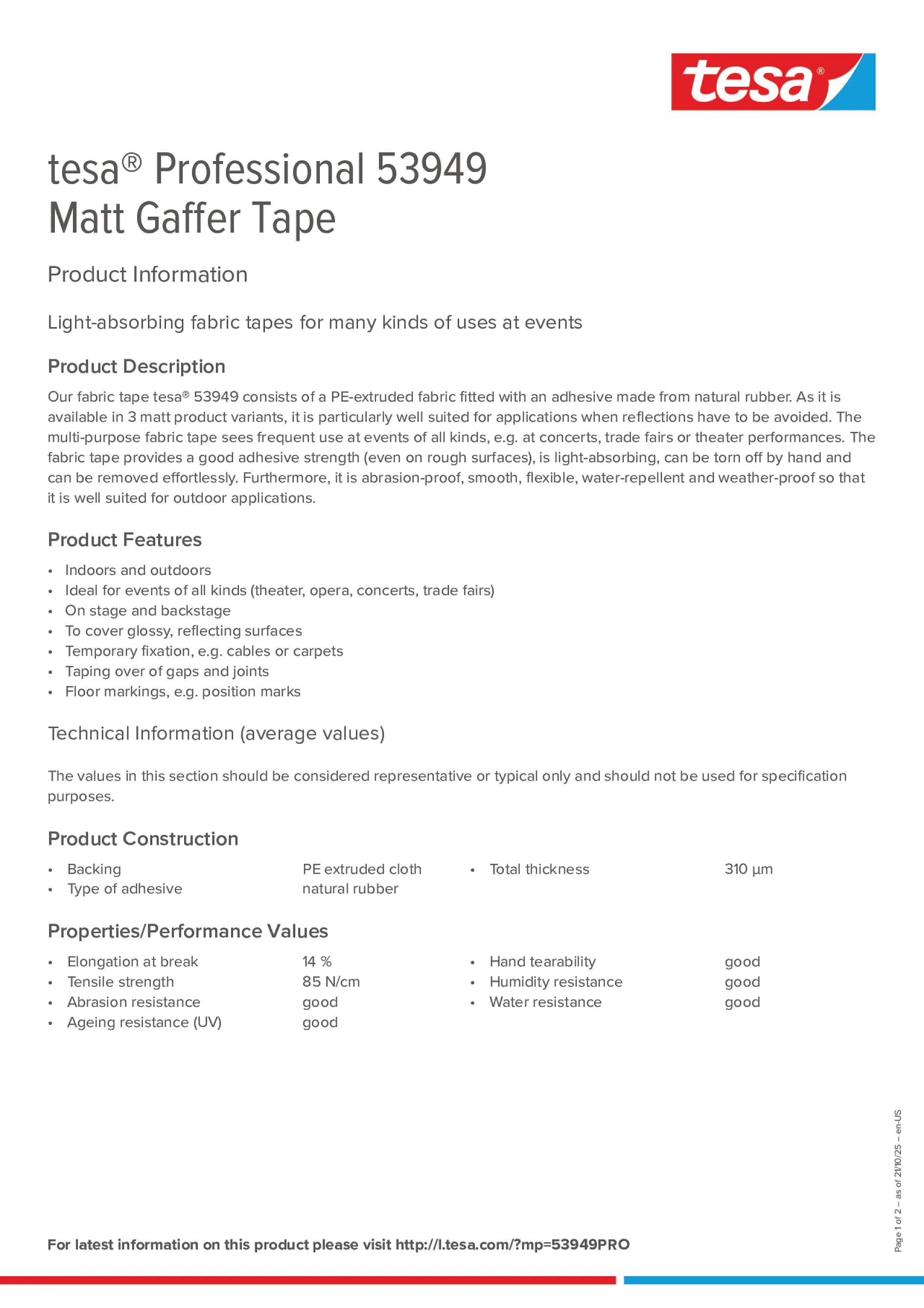 Product information_tesa® Professional 53949_en Product information_tesa® Professional 53949_en