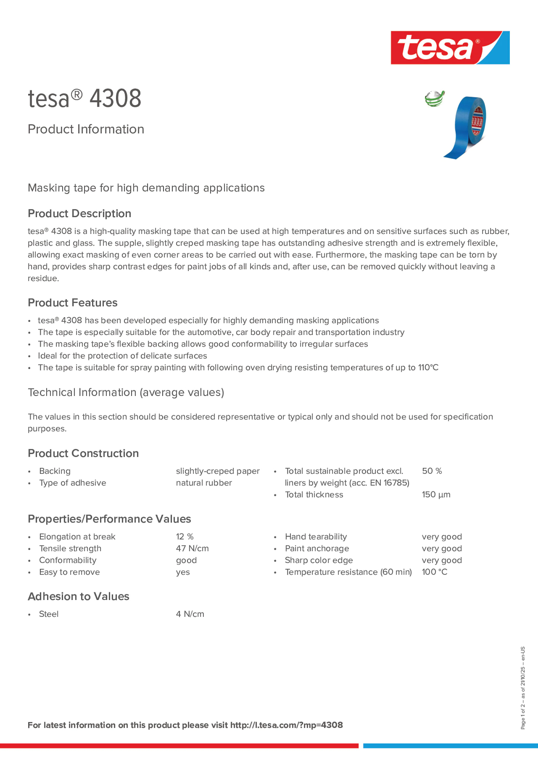 Product information_tesa® 04308_en Product information_tesa® 04308_en