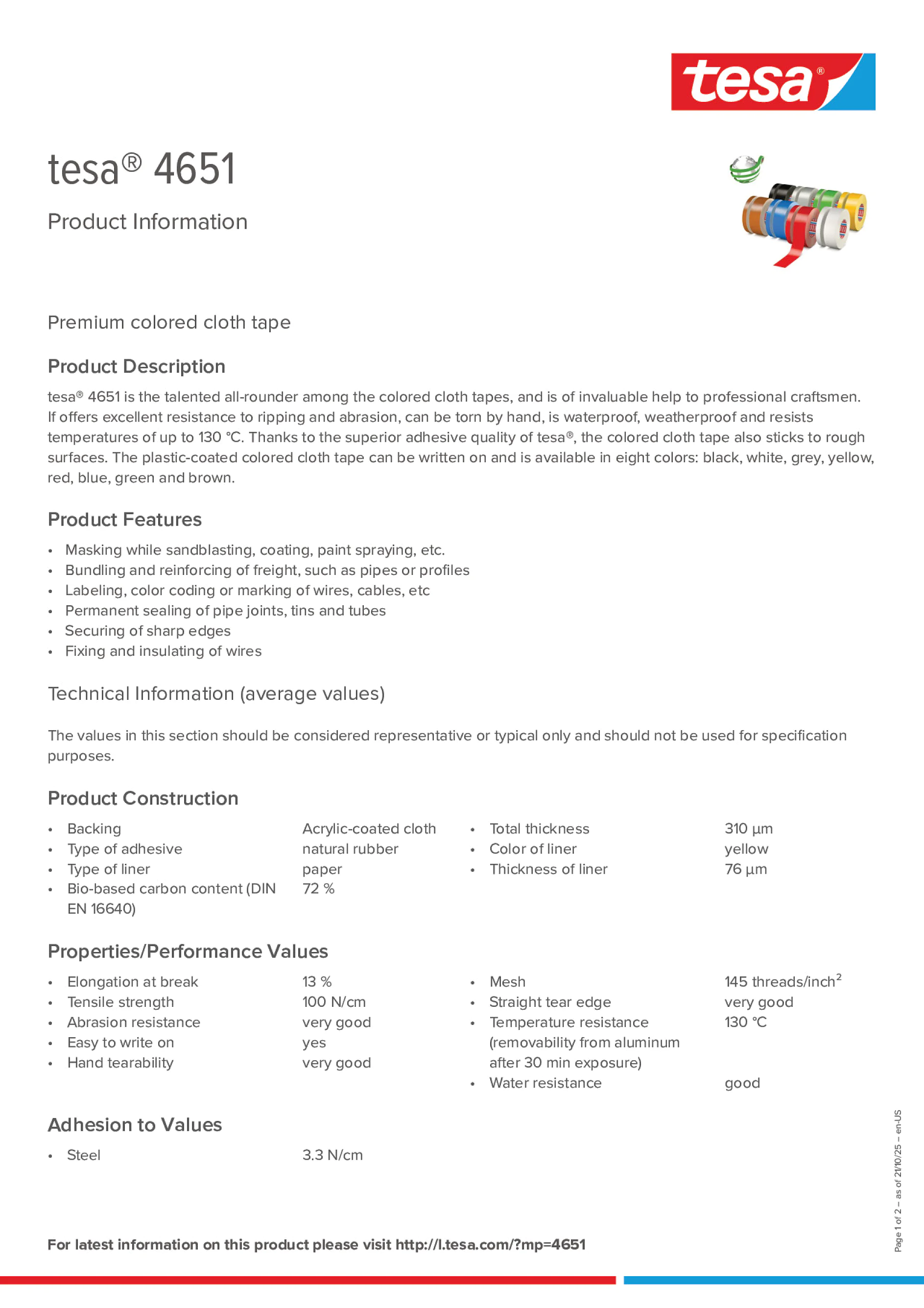 Product information_tesa® 04651_en Product information_tesa® 04651_en