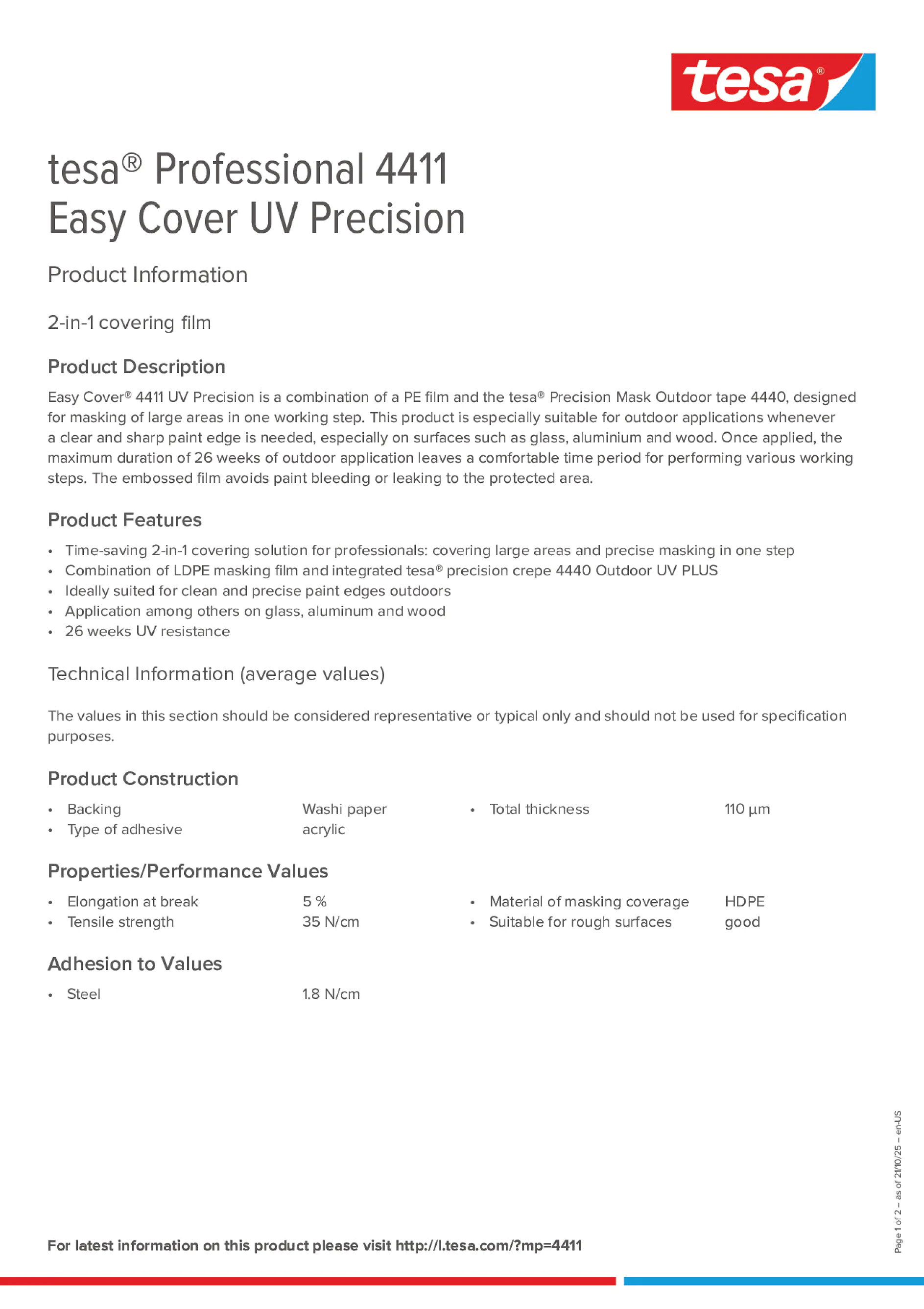 Product information_tesa® Professional 04411_en Product information_tesa® Professional 04411_en