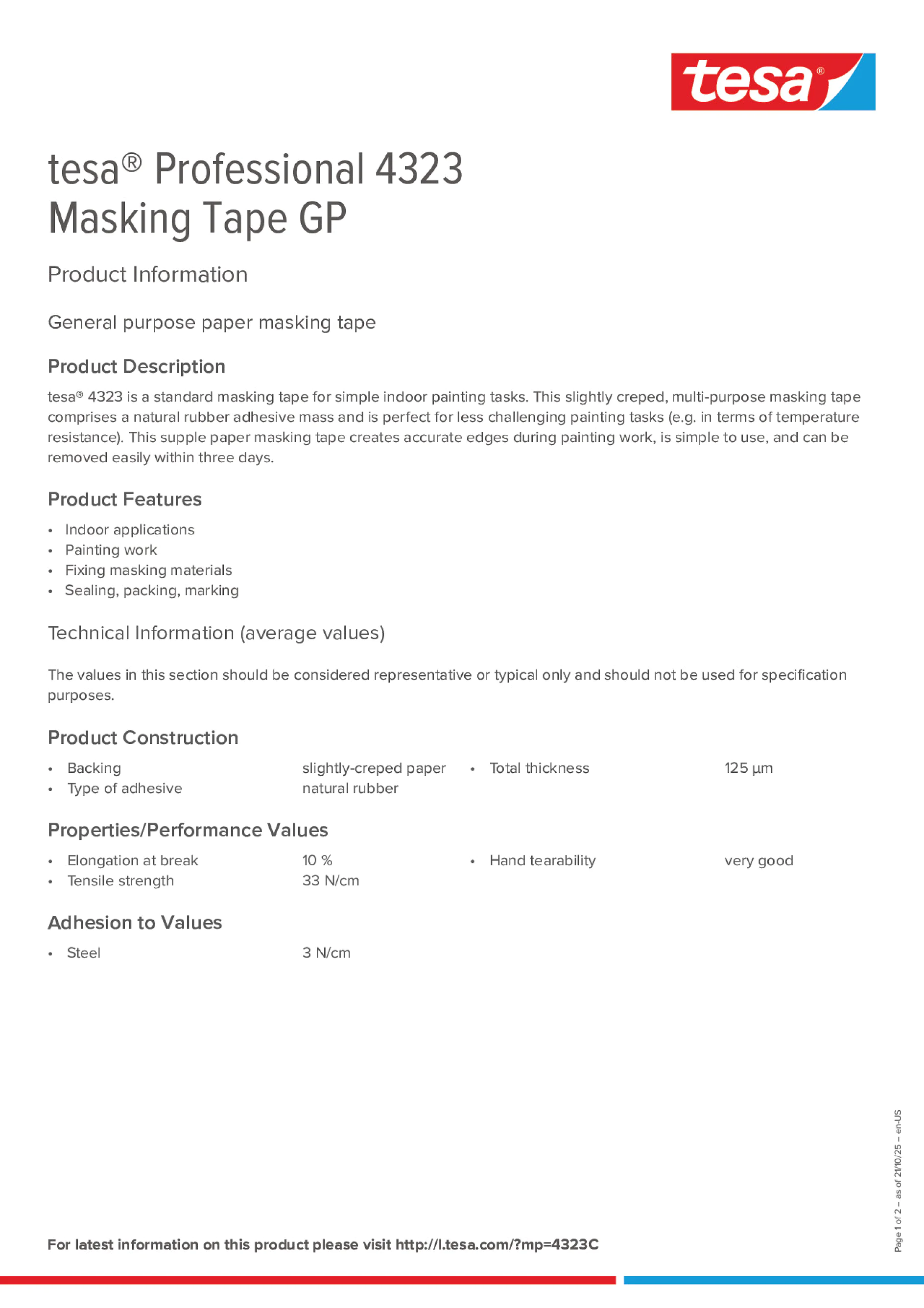 Product information_tesa® Professional 04323_en Product information_tesa® Professional 04323_en