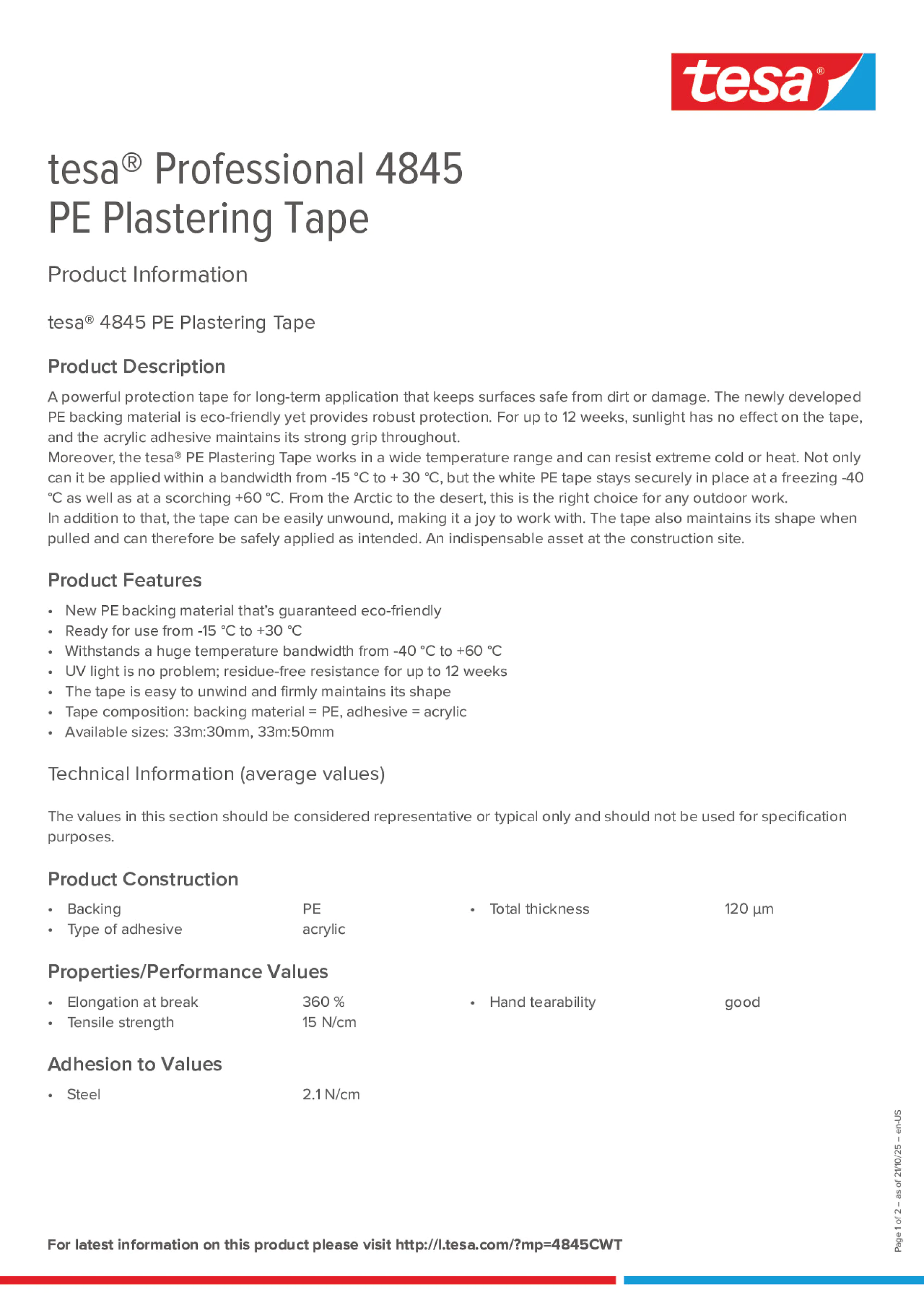 Product information_tesa® Professional 04845_en Product information_tesa® Professional 04845_en