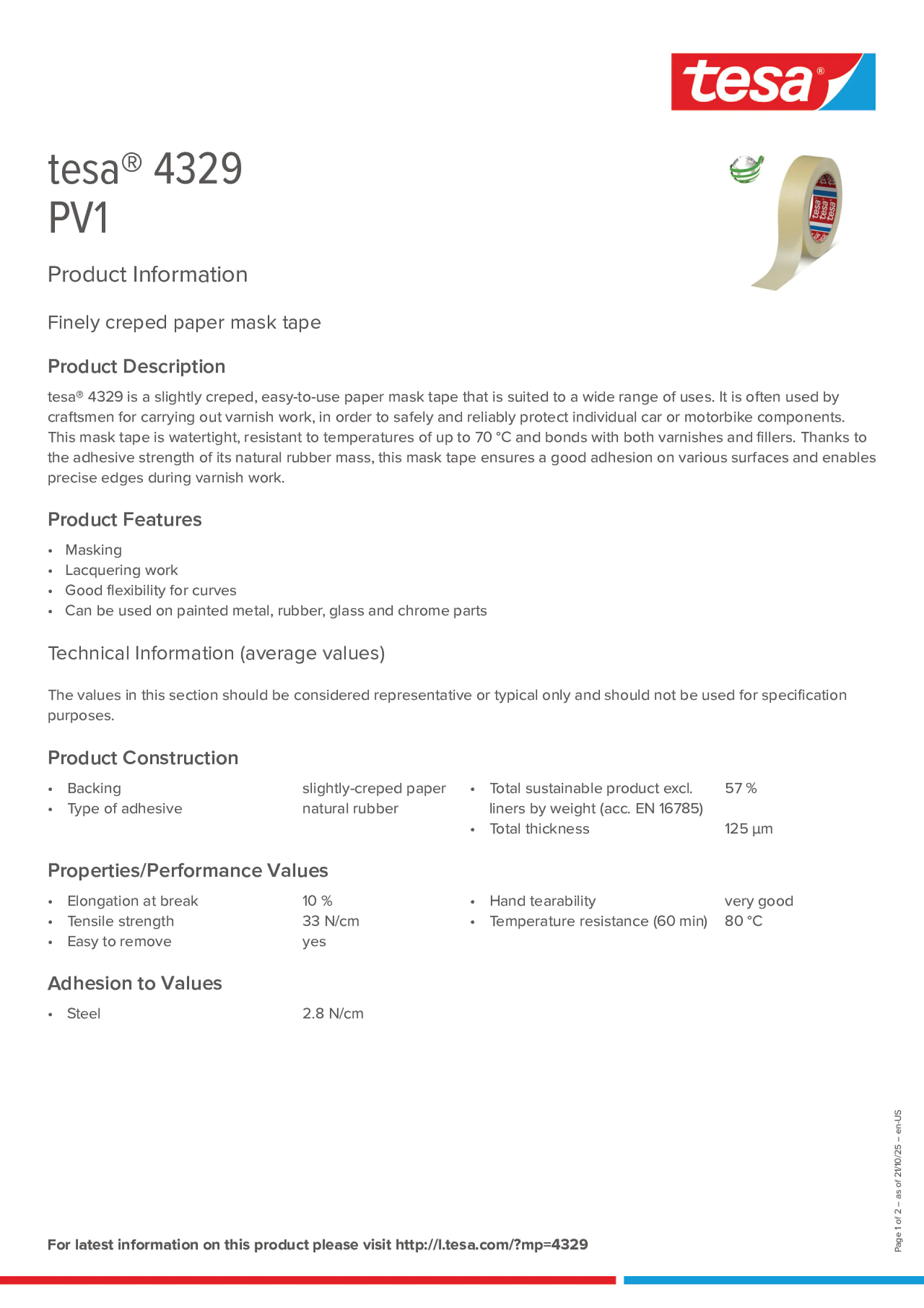 Product information_tesa® 04329_en Product information_tesa® 04329_en