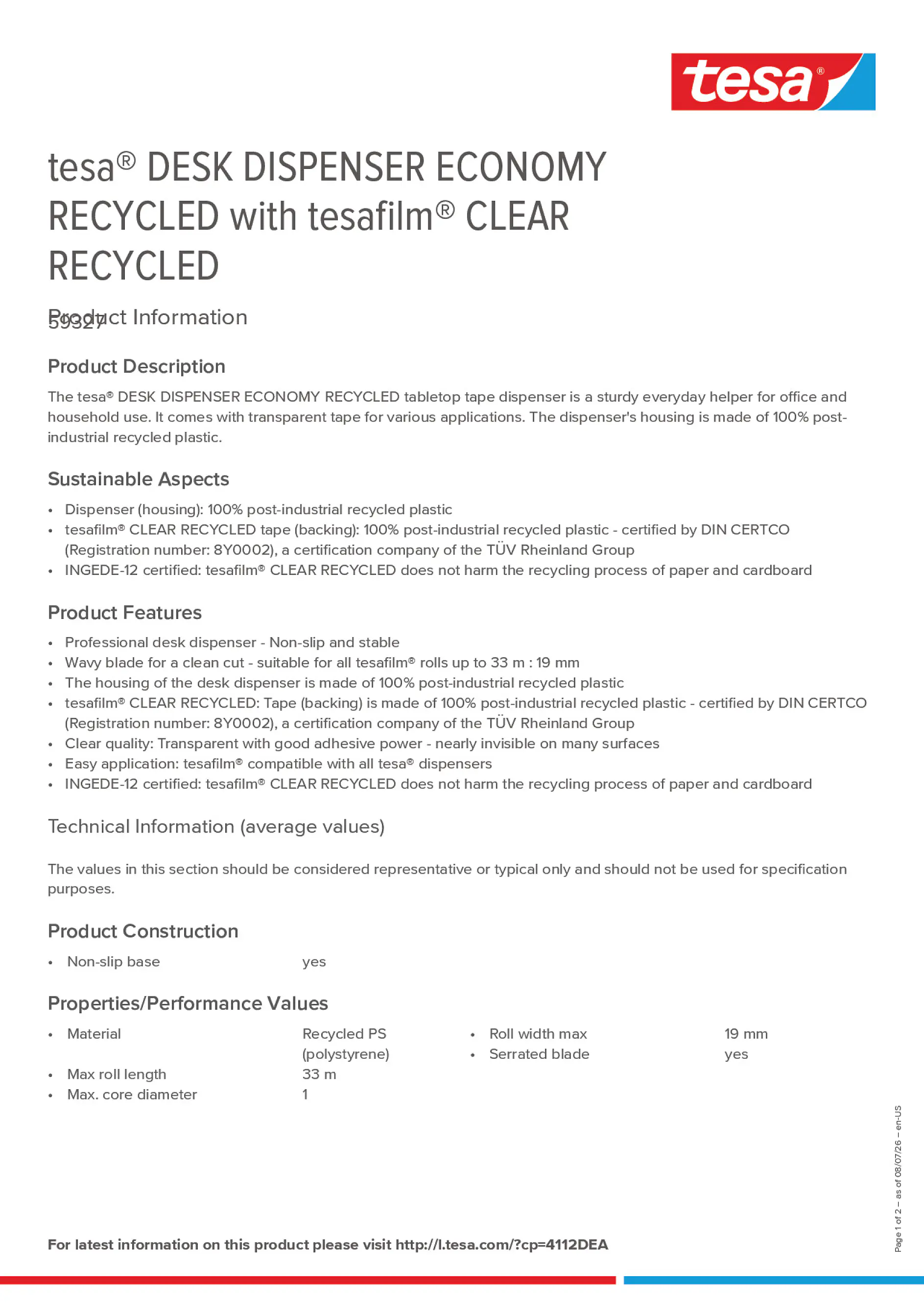 Product information_tesa® 4112DEA_en