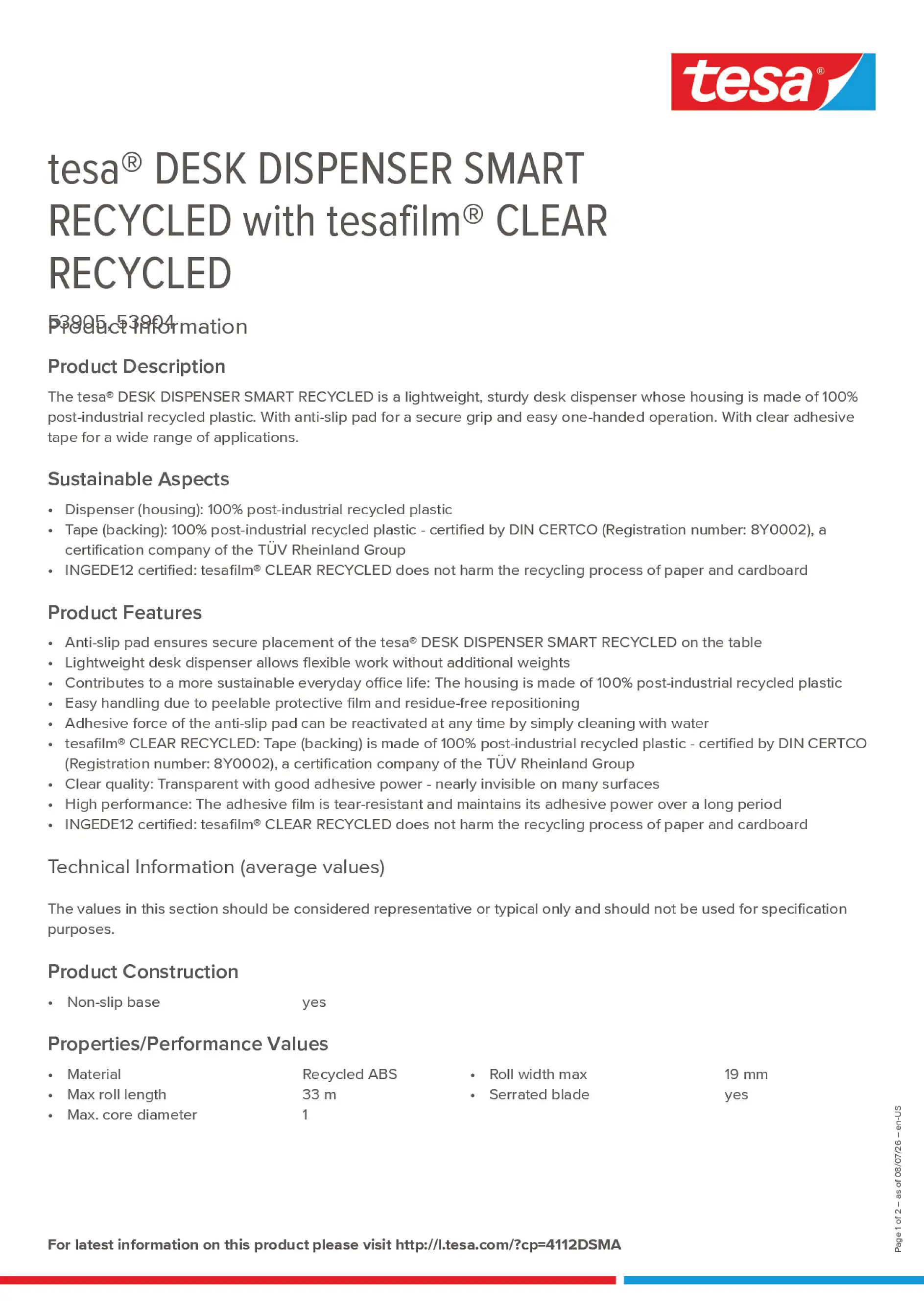 Product information_tesa® 4112DSMA_en