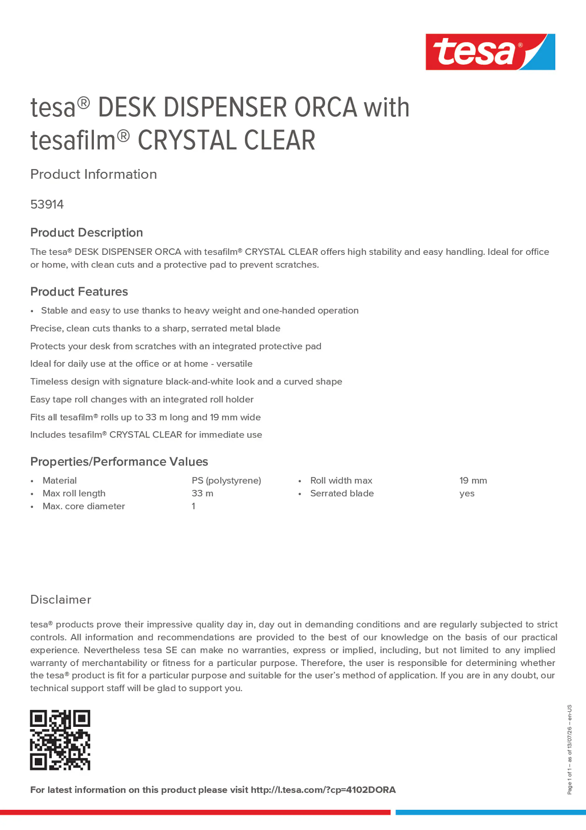 Product information_tesa® 4102DORA_en