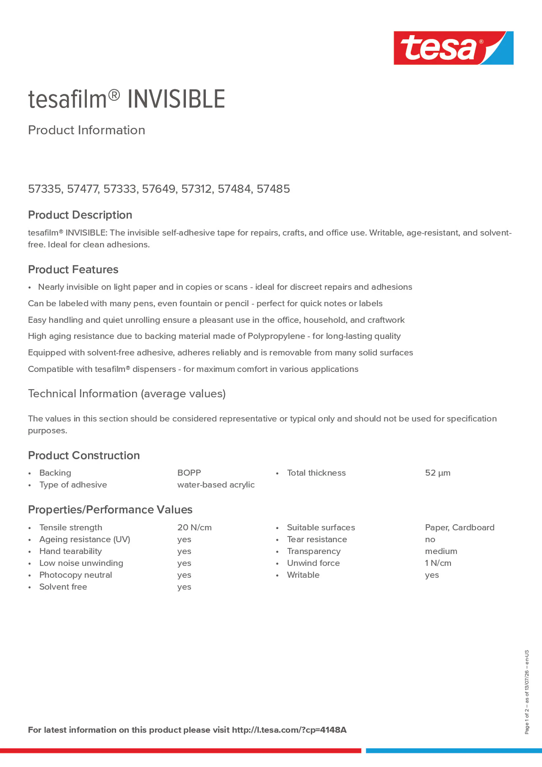 Product information_tesafilm® 4148A_en