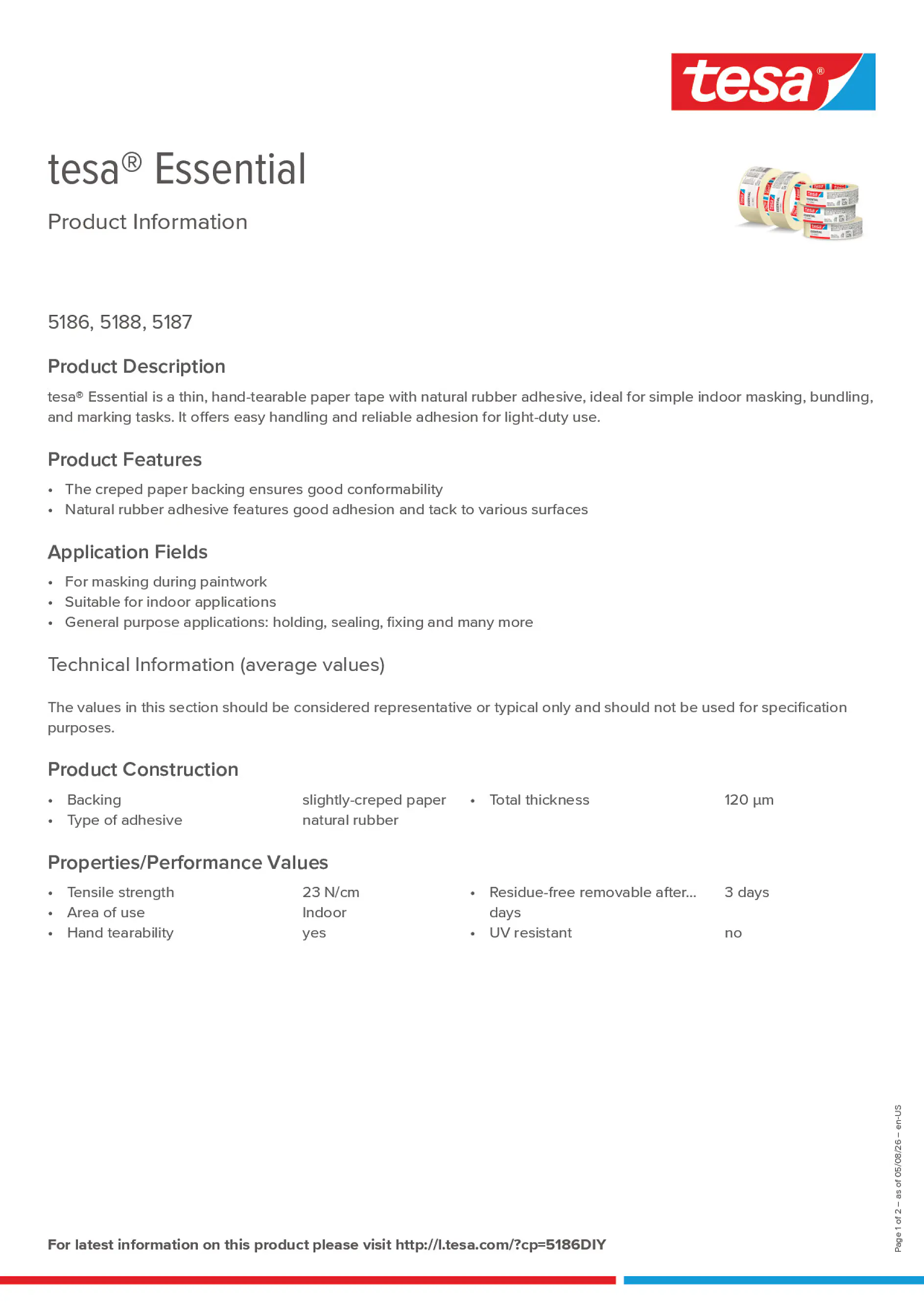 Product information_tesa® 5186DIY_en