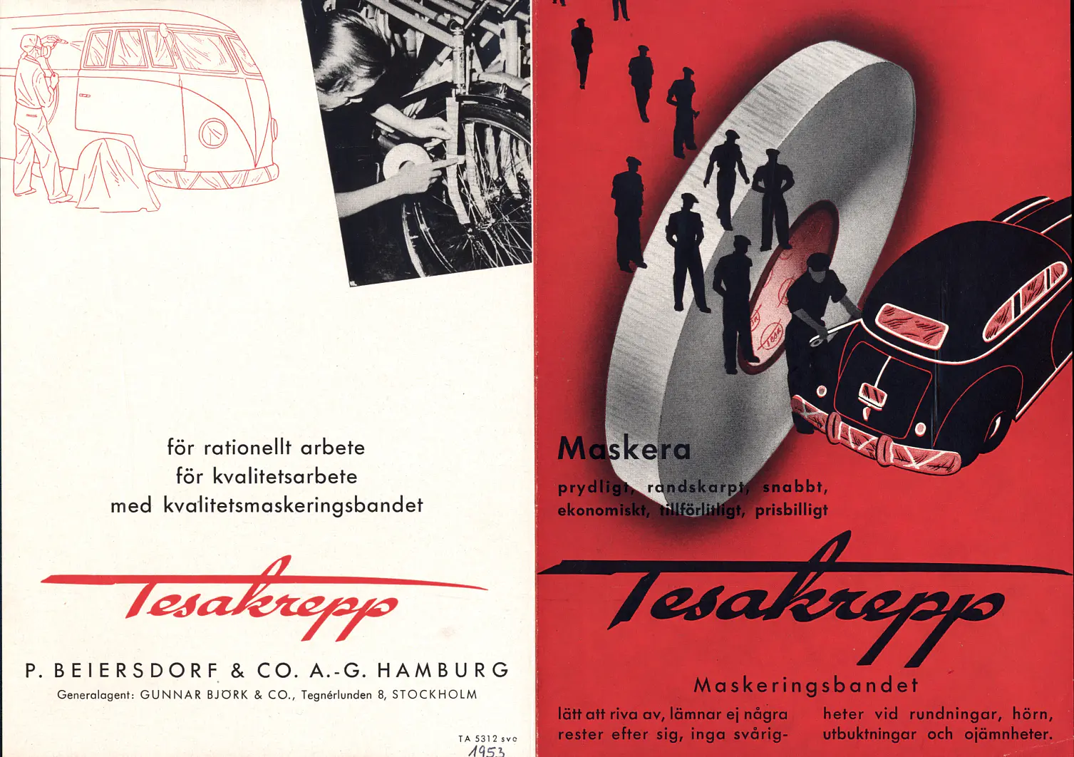 1953: Advertisement for Tesakrepp (Sweden)