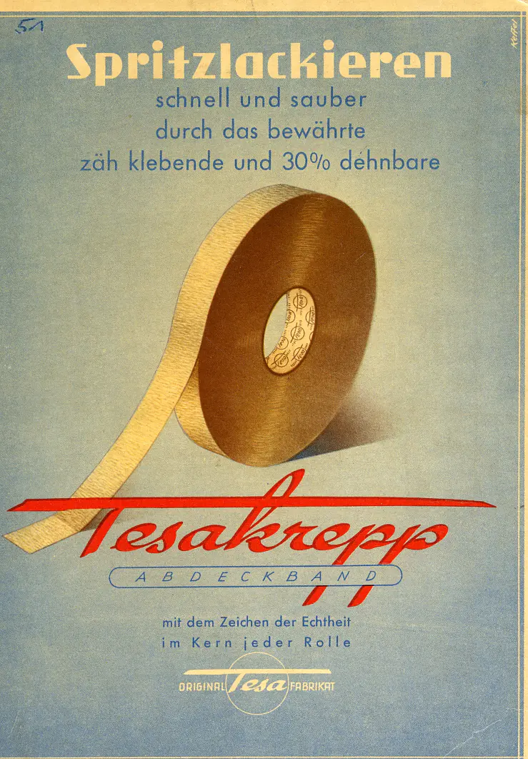 1951: Advertisement for Tesakrepp (Germany)