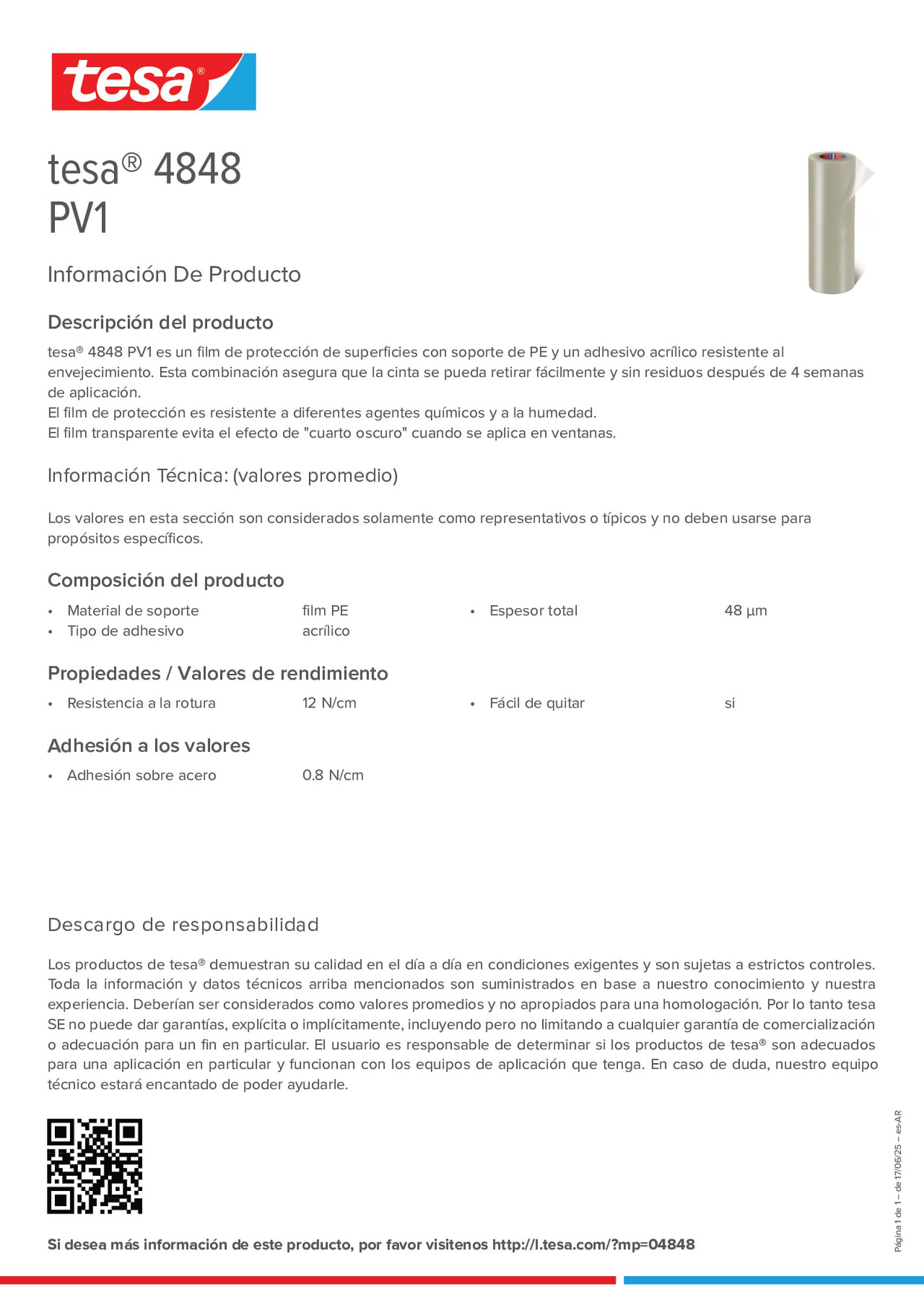 Product information_tesa® 4848_es-AR
