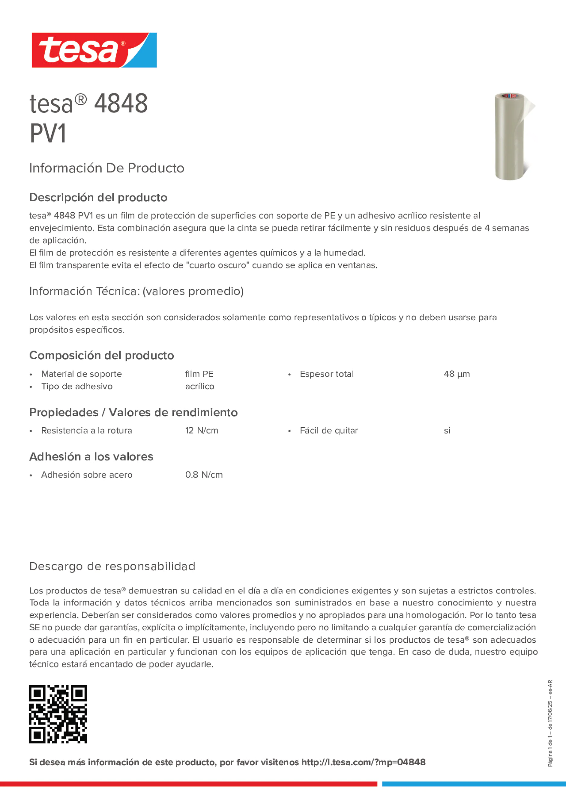 Product information_tesa® 4848_es-AR