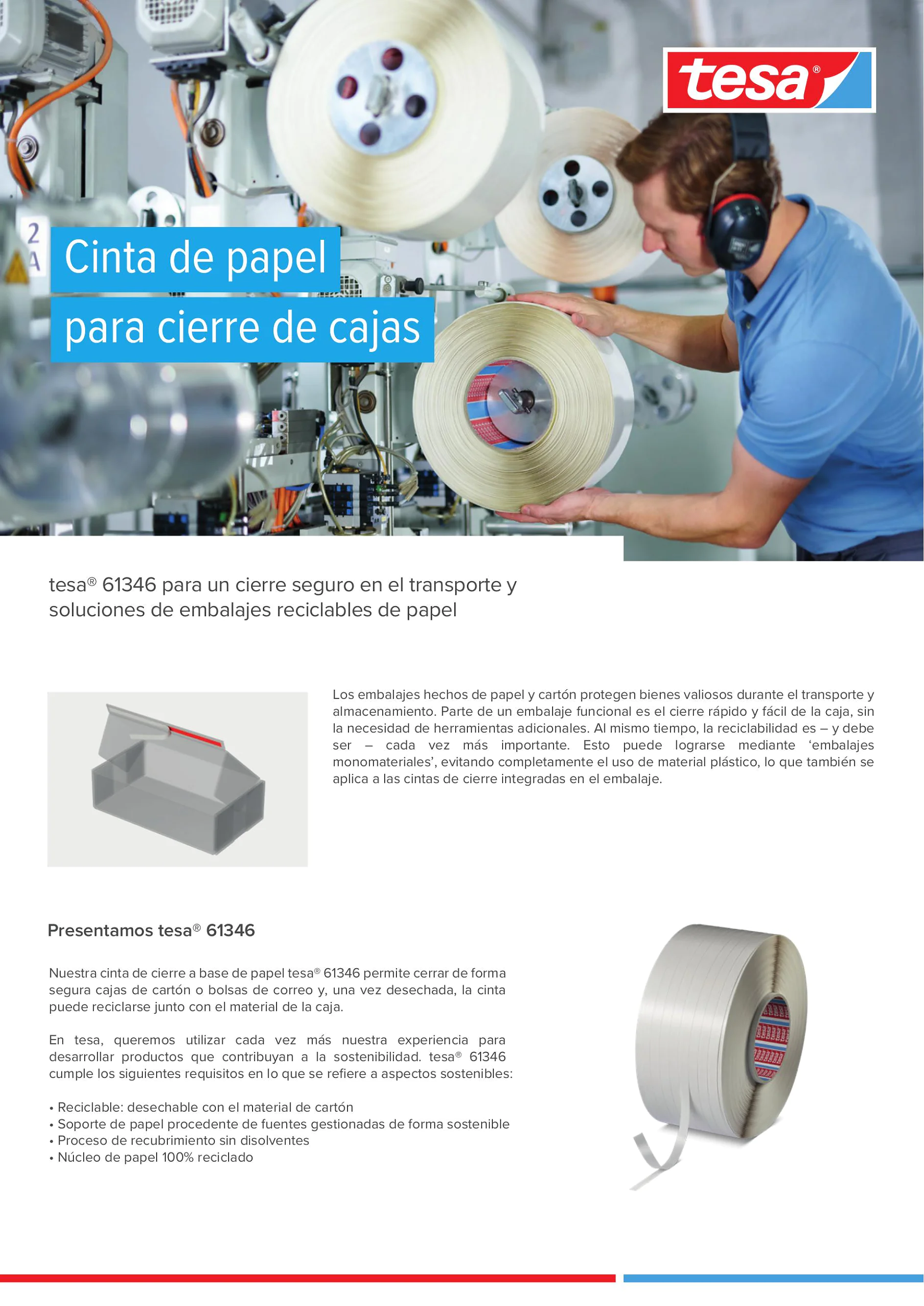 tesa® 61346 Cinta de papel para cierre de cajas tesa® 61346 Cinta de papel para cierre de cajas